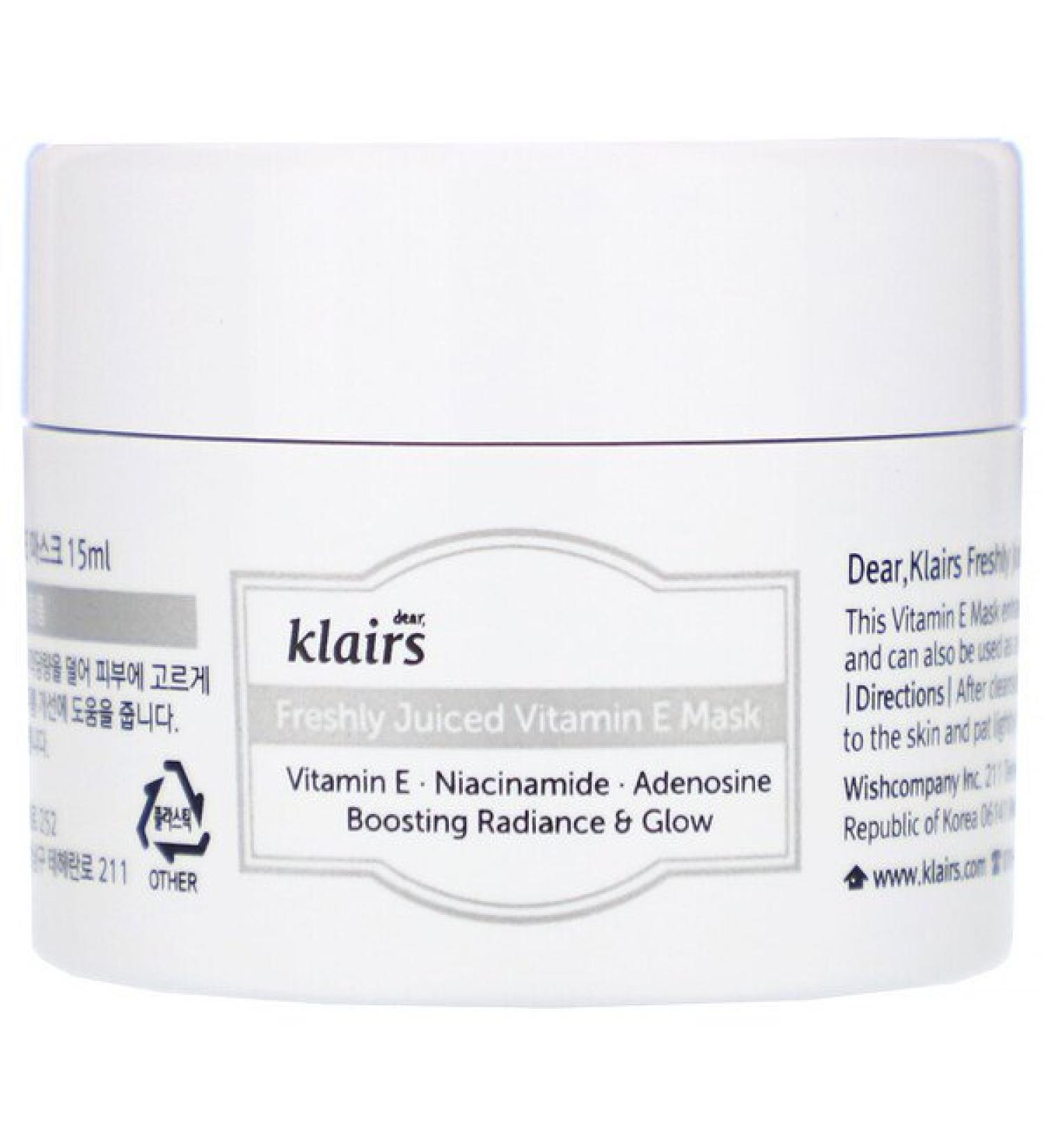 Dear Klairs Freshly Juiced Vitamin E Beauty Mask 0.5 oz (15 ml)