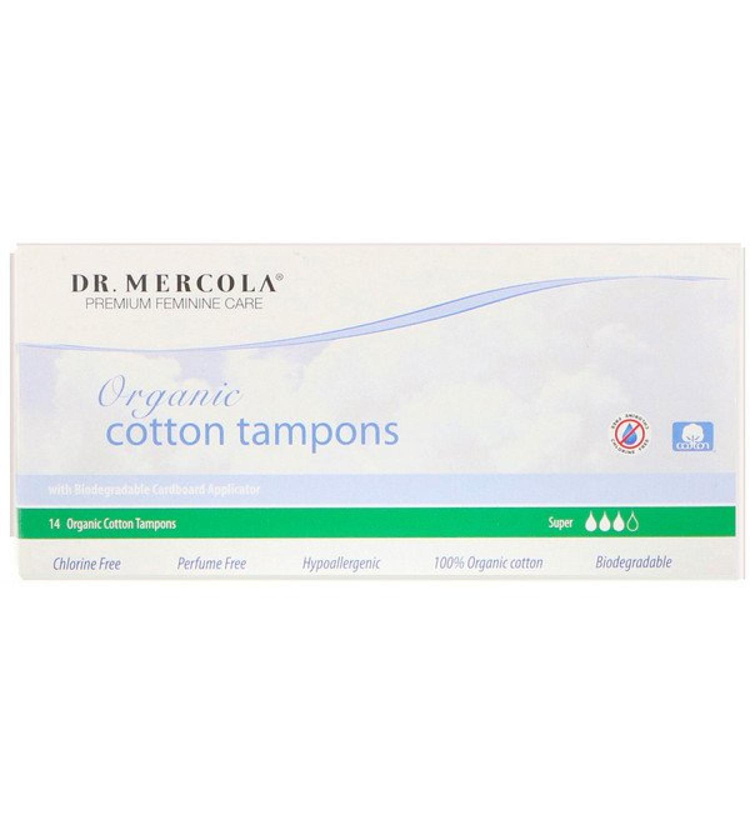 Dr. Mercola Organic Cotton Tampons Super 14 Tampons