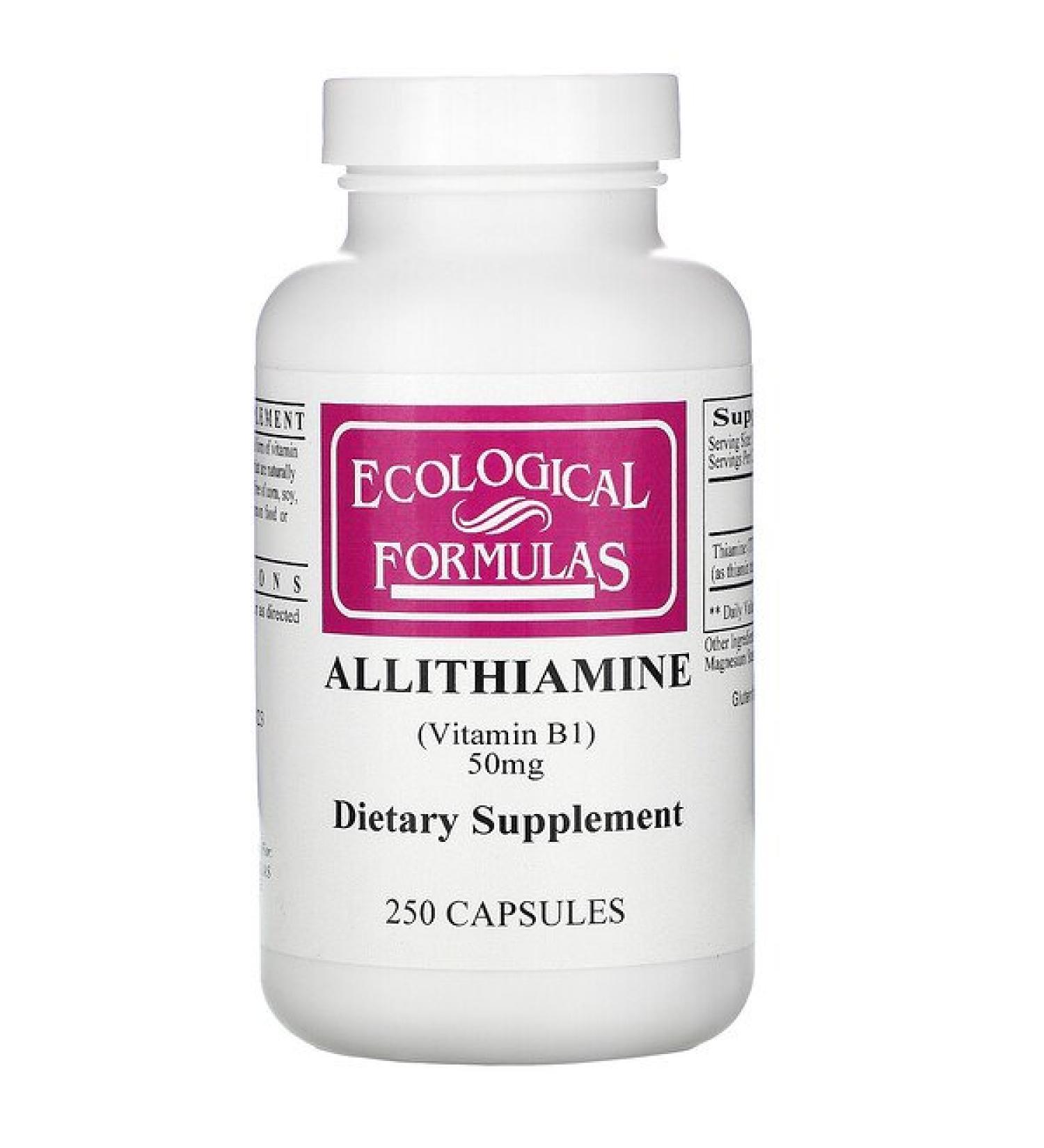 Ecological Formulas Allithiamine (Vitamin B1) 50 mg 250 Capsules
