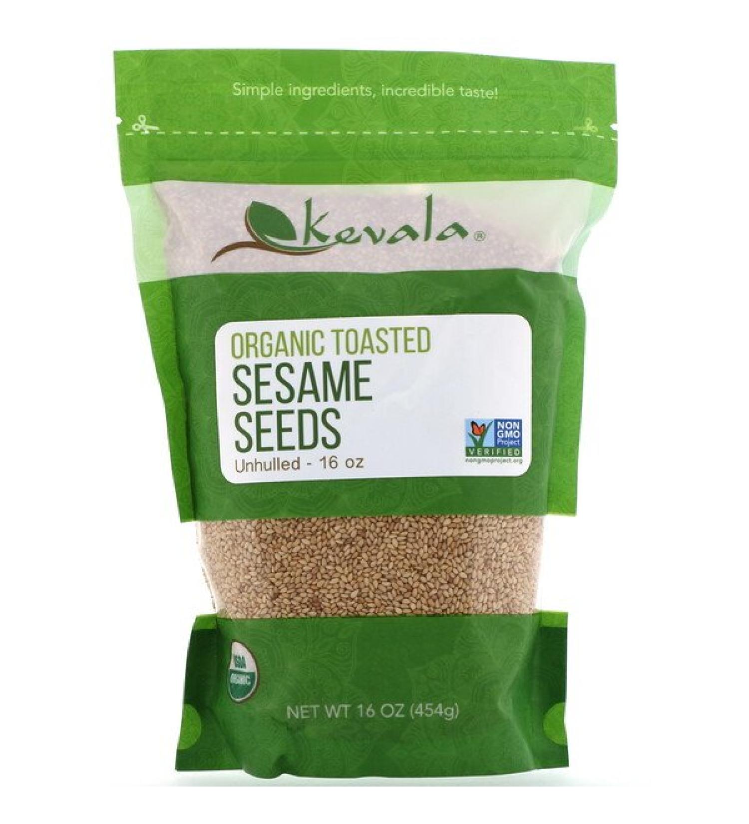 Kevala Organic Toasted Sesame Seeds Unhulled 16 oz (454 g)