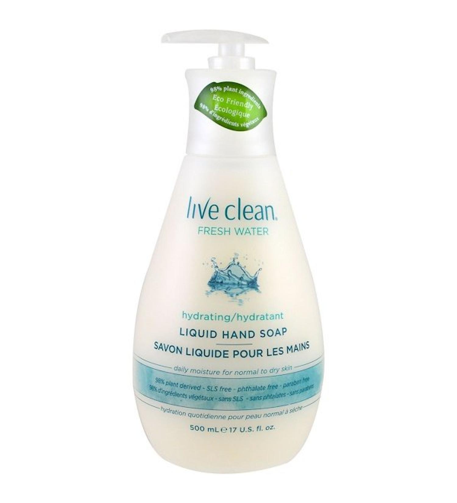 Live Clean Hydrating Liquid Hand Soap Fresh Water 17 fl oz (500 ml)