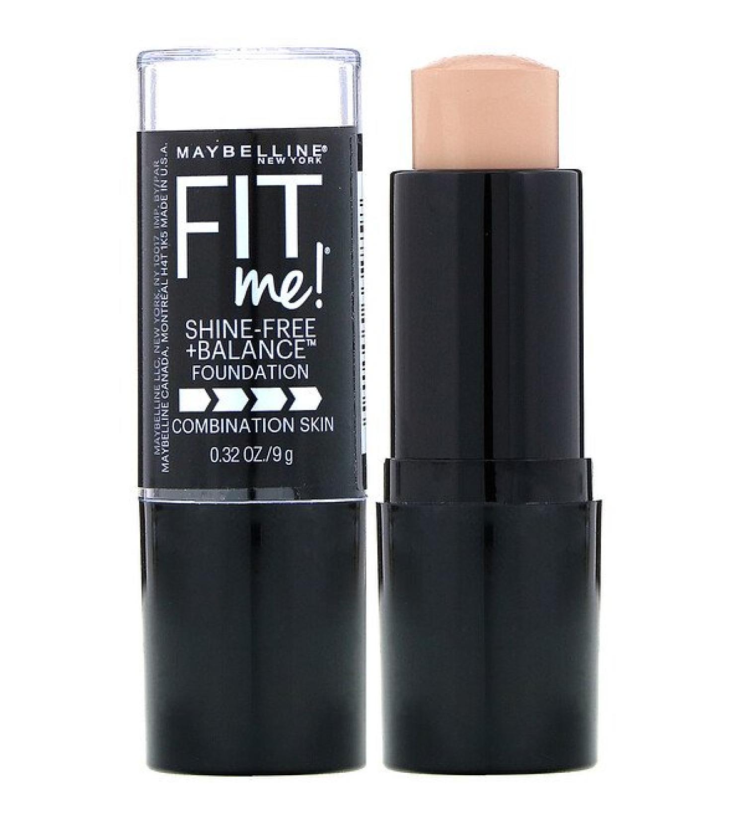 Maybelline Fit Me Shine-Free + Balance Stick Foundation 120 Classic Ivory 0.32 oz (9 g)