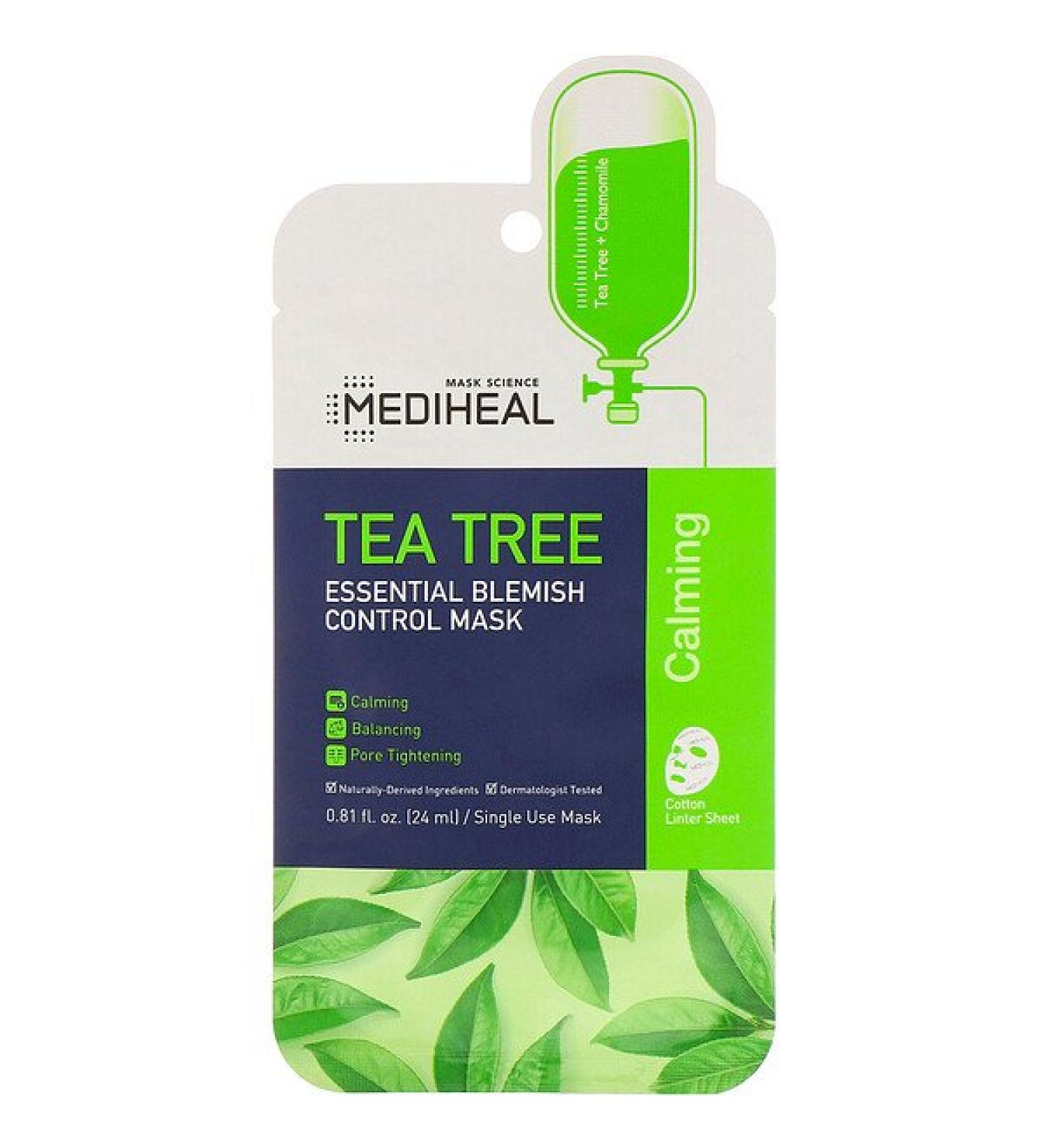 Mediheal Tea Tree Essential Blemish Control Beauty Mask 1 Sheet 0.81 fl oz (24 ml)