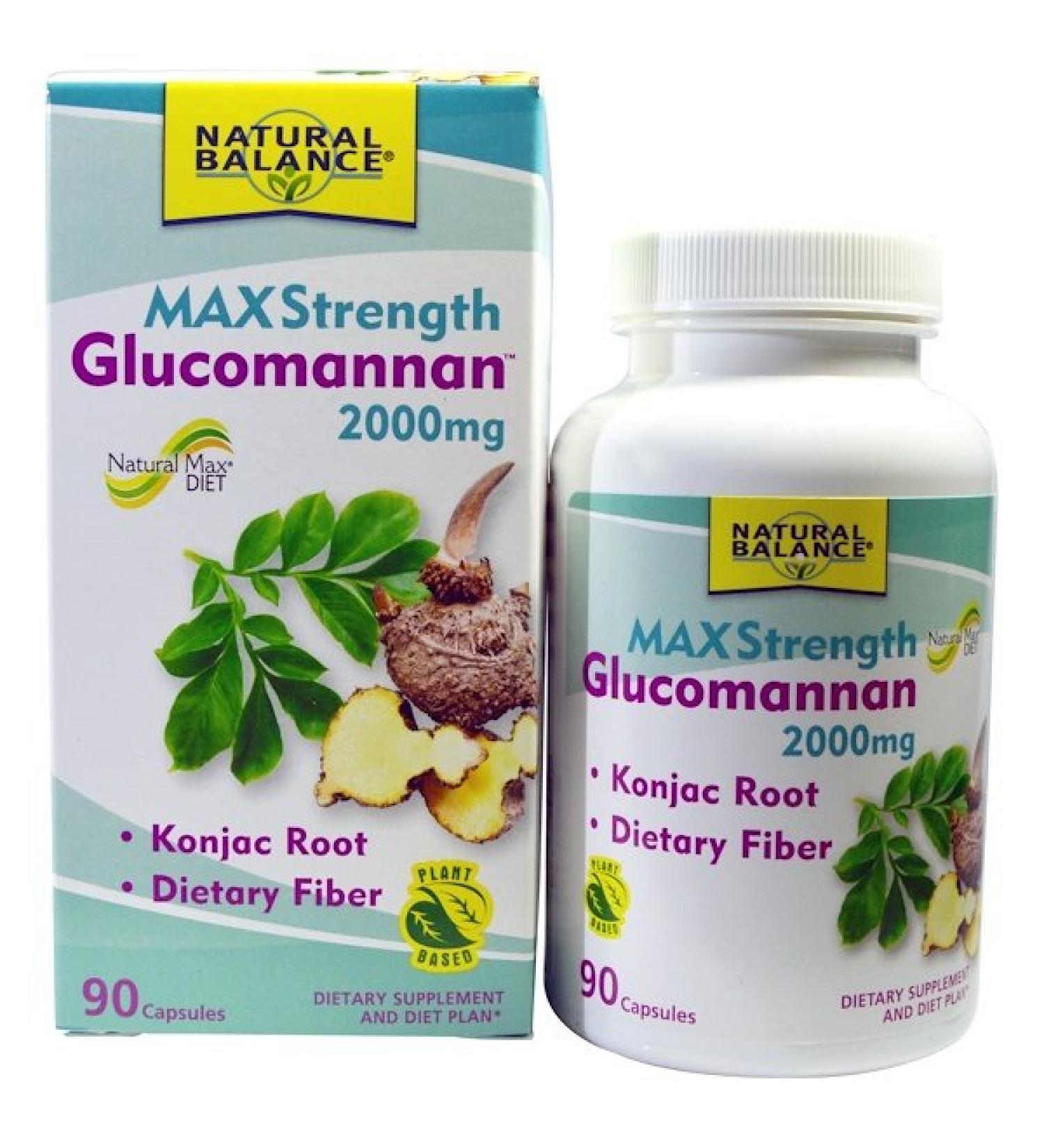 Natural Balance Glucomannan Maximum Strength 2000 mg 90 Capsules