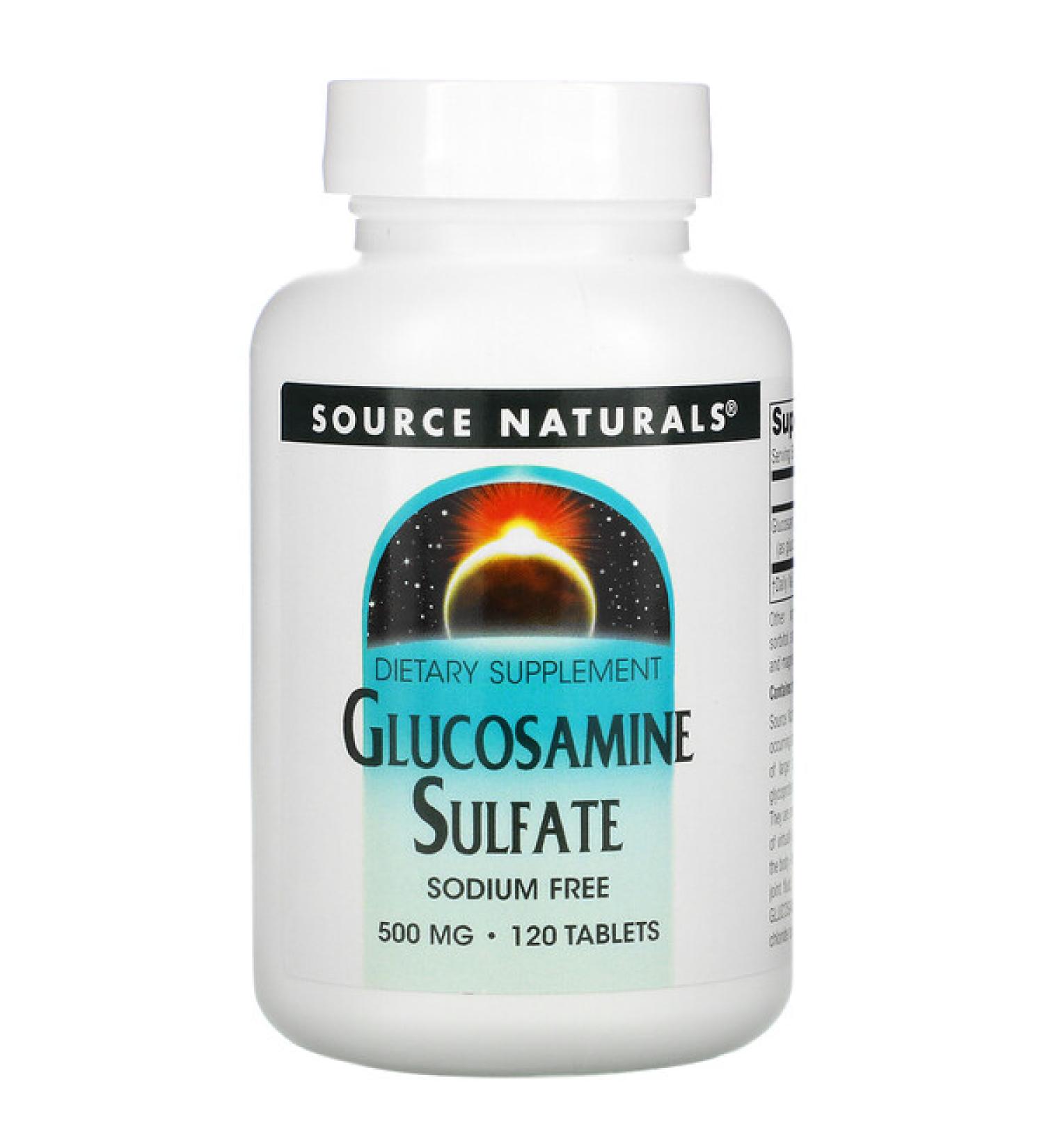 Source Naturals Glucosamine Sulfate Sodium Free 500 mg 120 Tablets