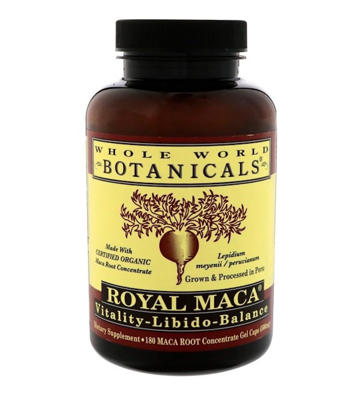 Whole World Botanicals Royal Maca 500 mg 180 Gel Caps