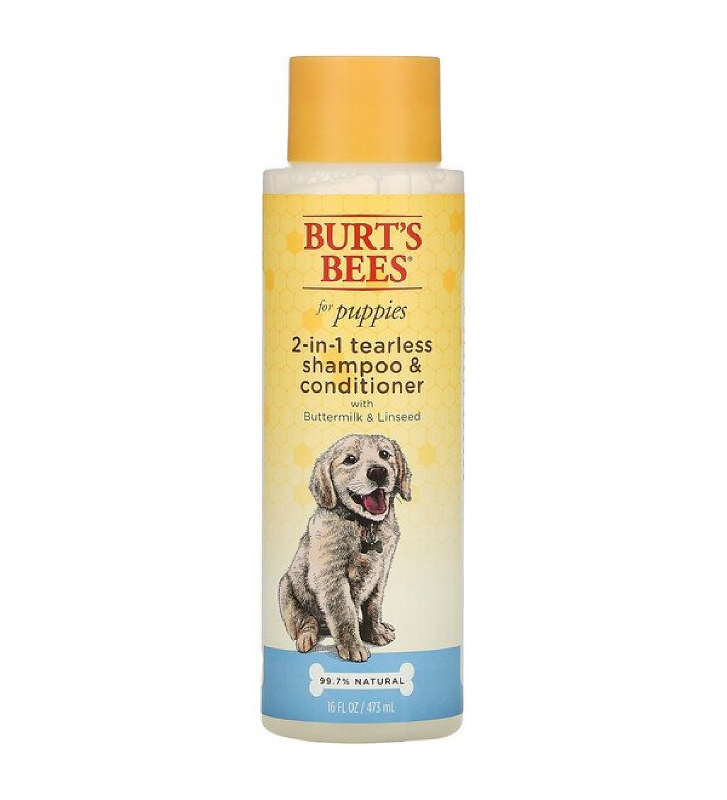 Burt's Bees 2-in-1 Tearless Shampoo & Conditioner for Puppies with Buttermilk & Linseed 16 fl oz (473 ml)