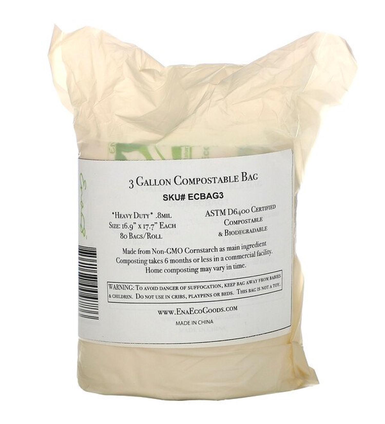 Earth's Natural Alternative 3 Gallon Compostable Bags - 80 Pack | Eco-Friendly Waste Solution - Buy Online on GoSupps.com