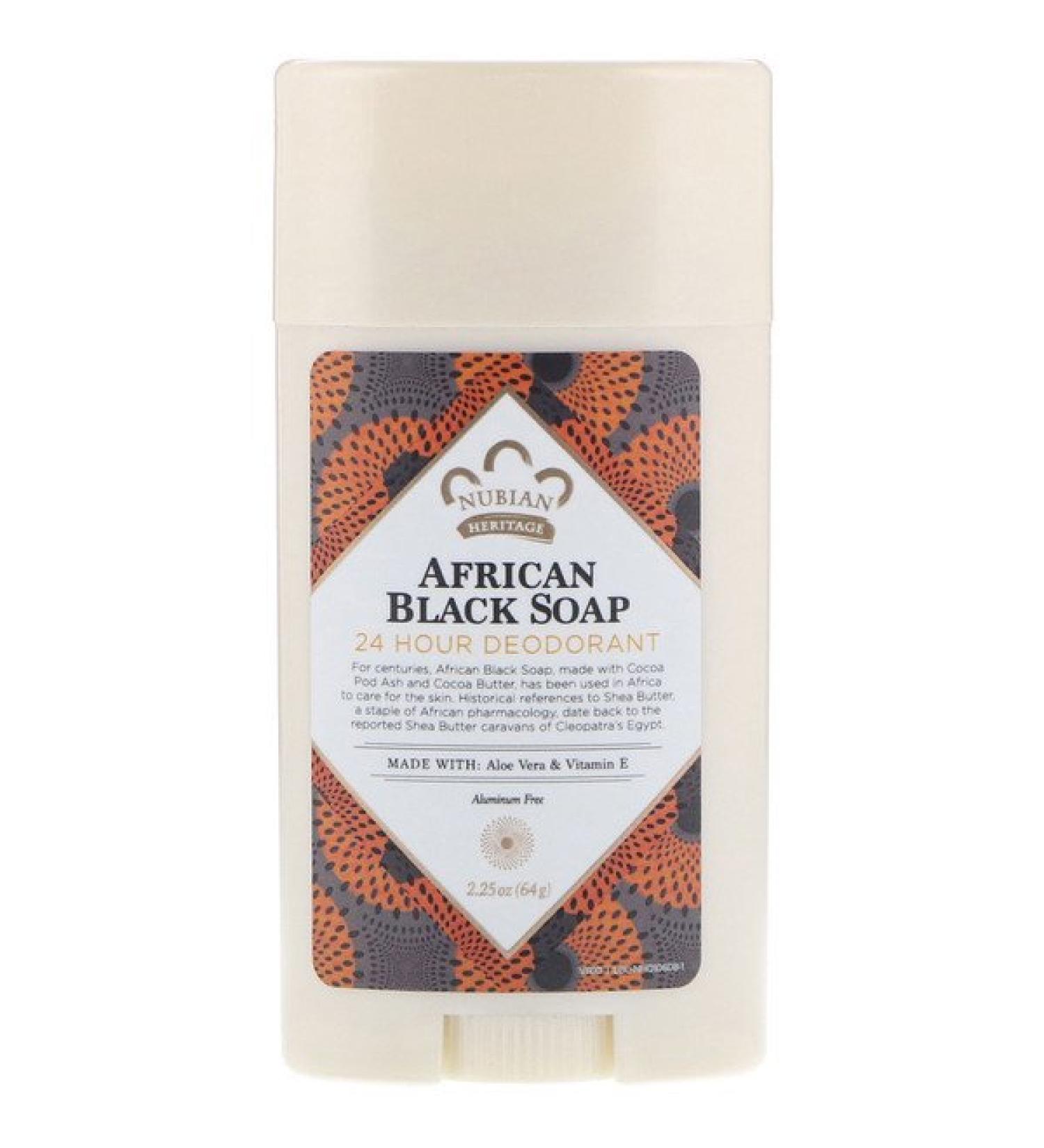 Nubian Heritage 24 Hour Deodorant African Black Soap 2.25 oz (64 g)