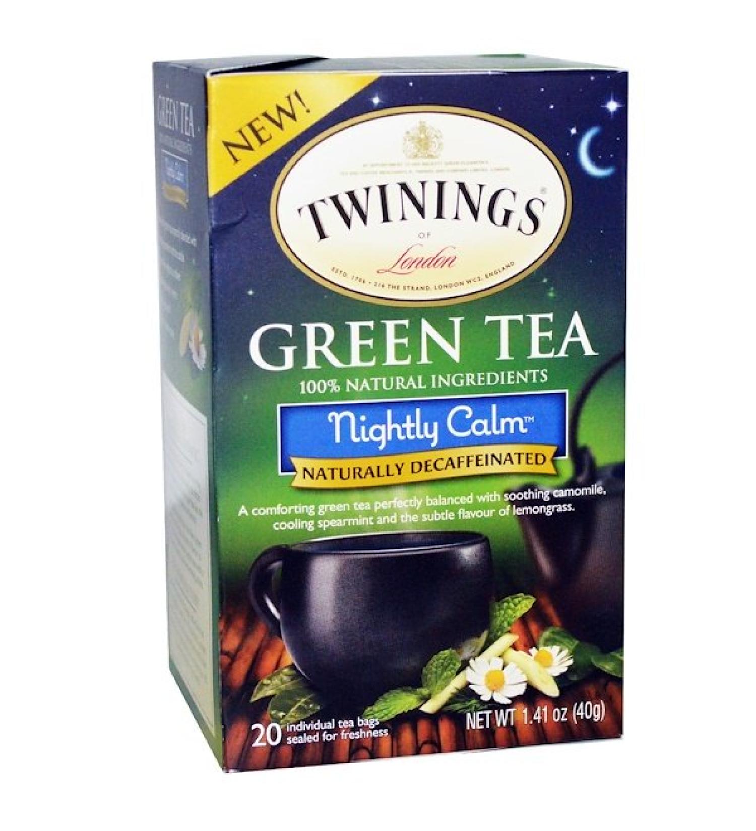 Twinings Green Tea Nightly Calm Naturally Decaffeinated 20 Tea Bags 1.41 oz (40 g)