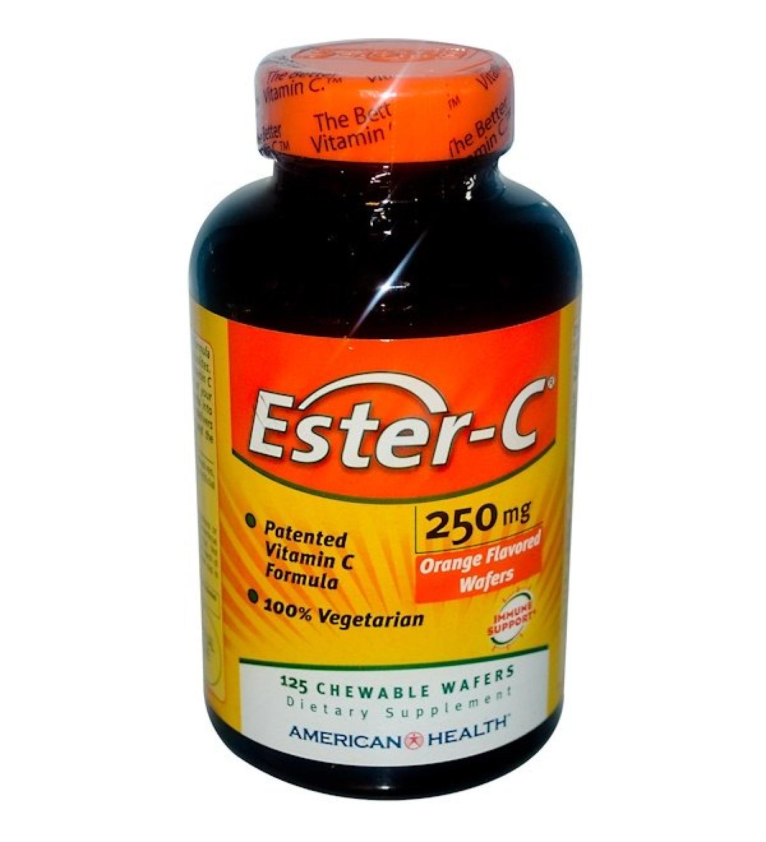 American Health Ester-C Orange Flavor 250 mg 125 Chewable Wafers