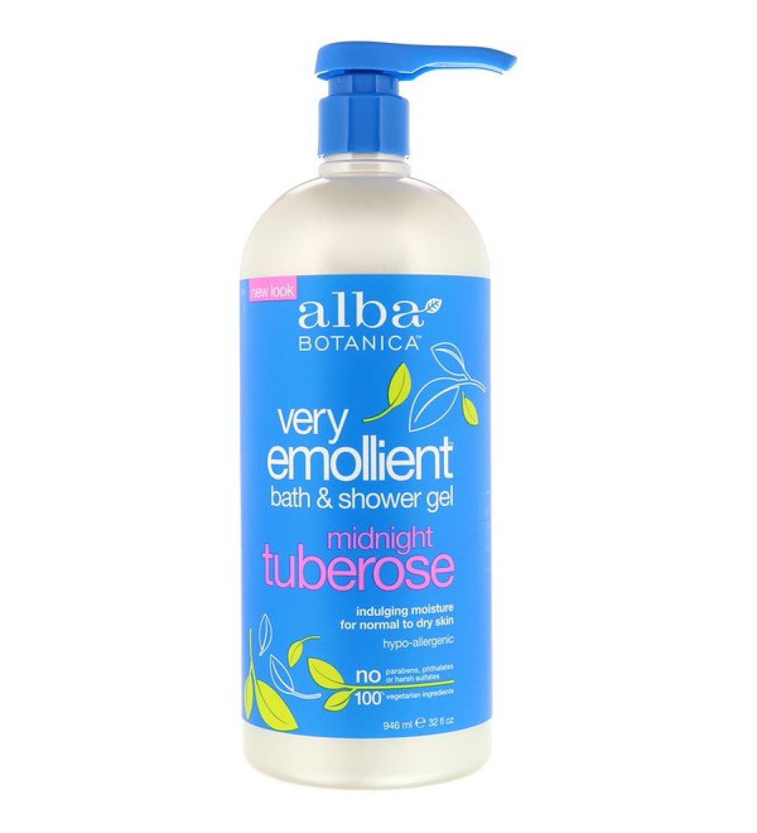 Alba Botanica Very Emollient Bath & Shower Gel Midnight Tuberose 32 fl oz (946 ml)
