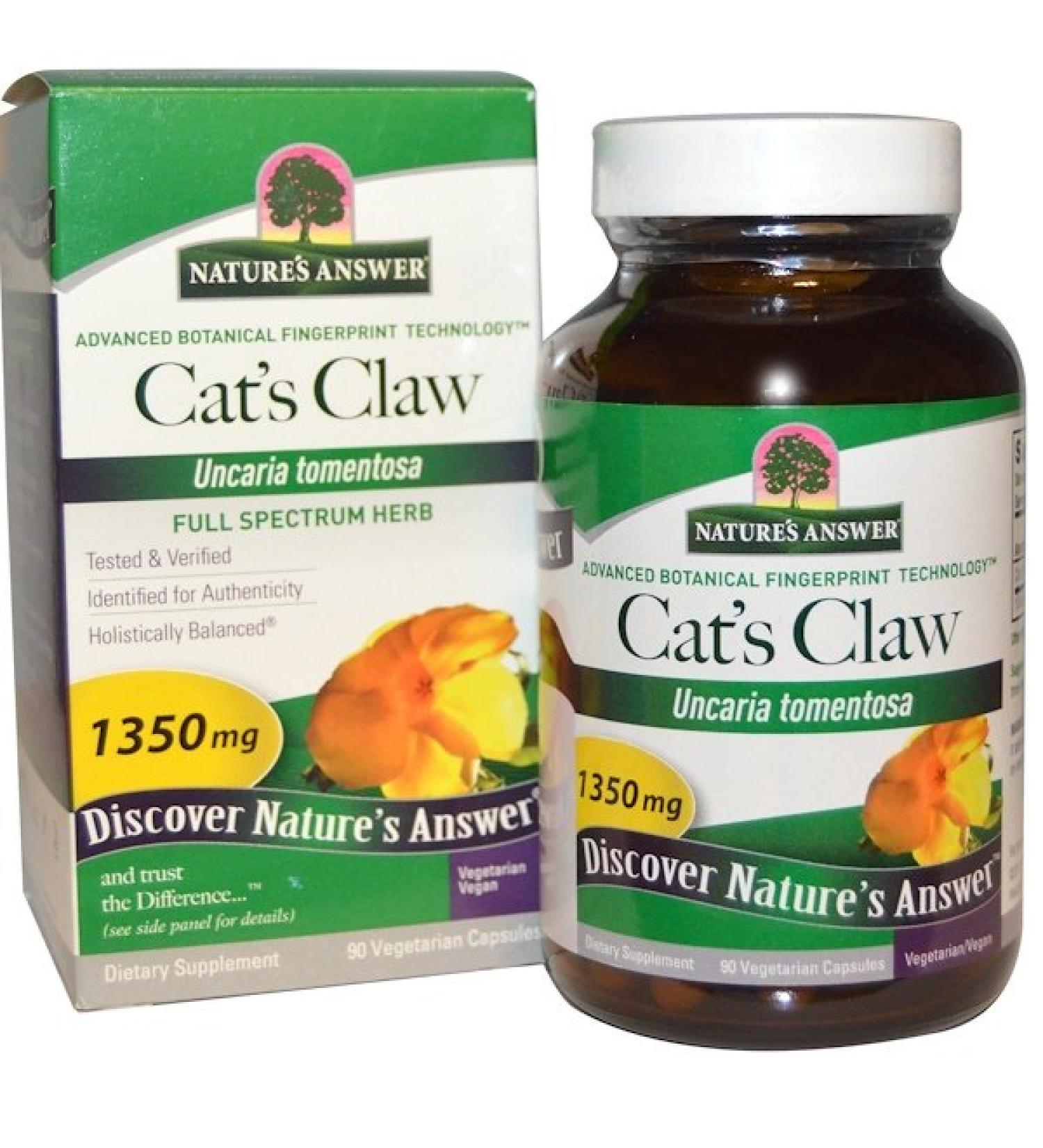 Nature's Answer Cat's Claw 1350 mg 90 Vegetarian Capsules