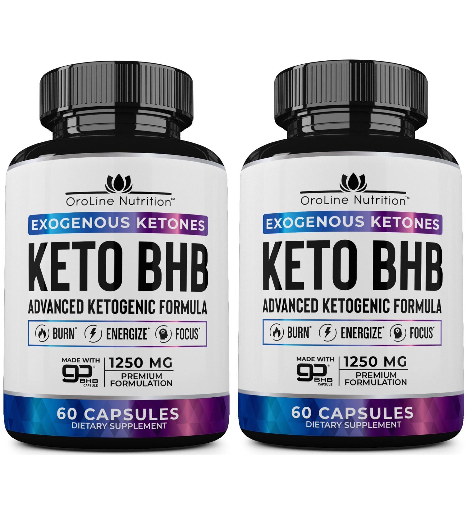 OroLine Nutrition Keto Pills - BHB Supplement 2 Pack | 120 Capsules for Weight Loss & Energy - Buy Online on GoSupps.com