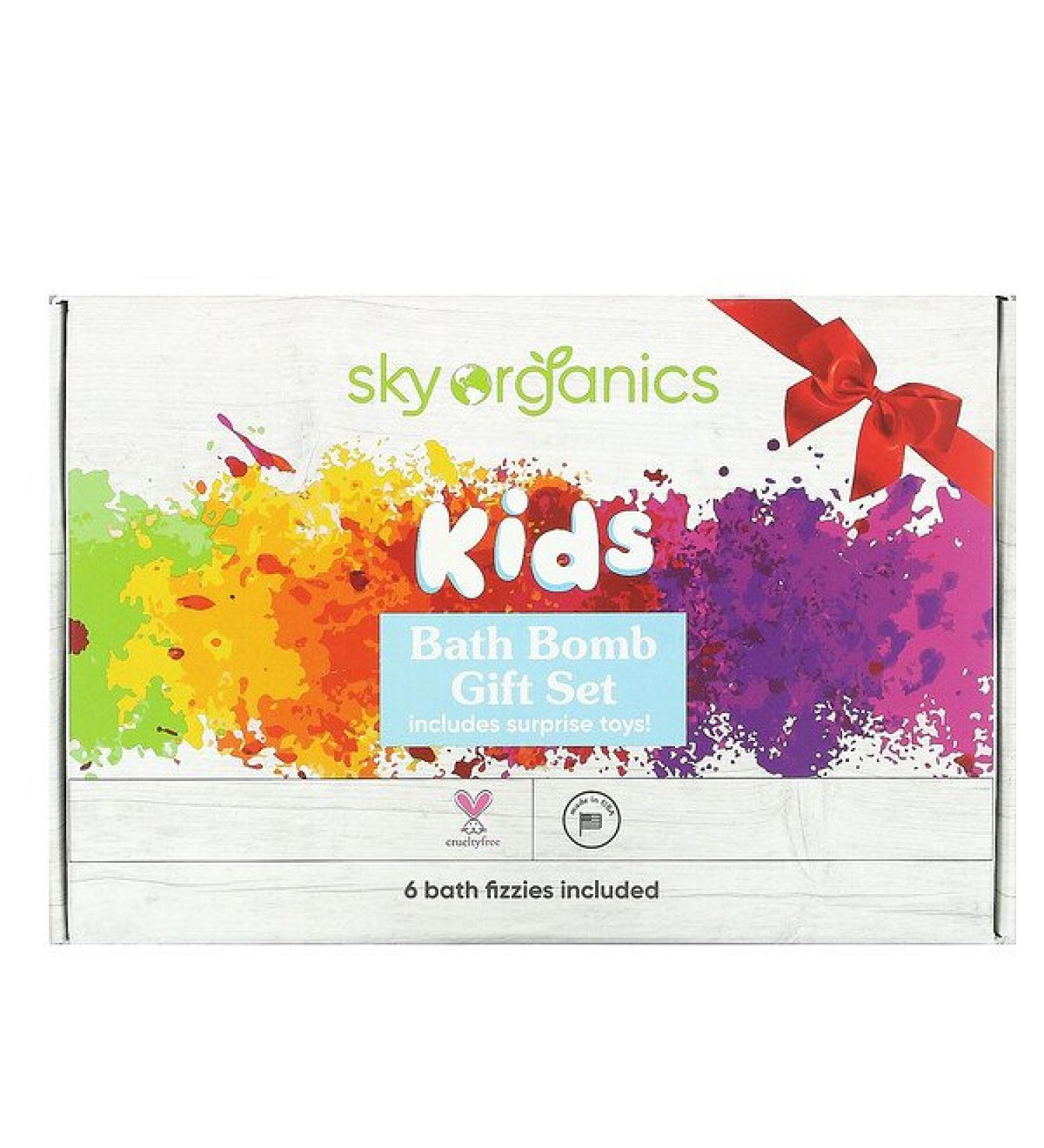 Sky Organics Kids Bath Bomb Gift Set 6 Bath Fizzies