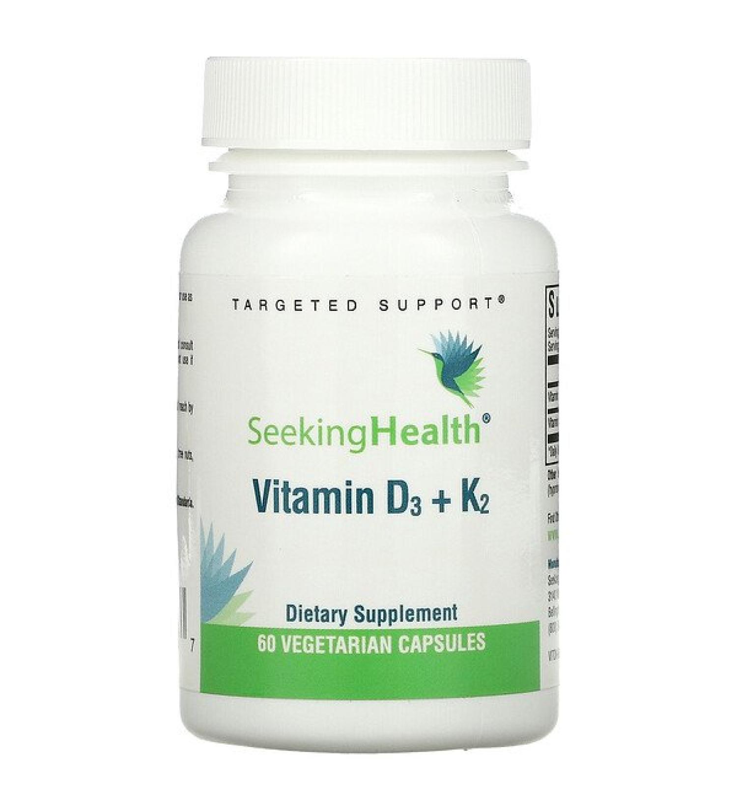 Seeking Health Vitamin D3 + K2 60 Vegetarian Capsules