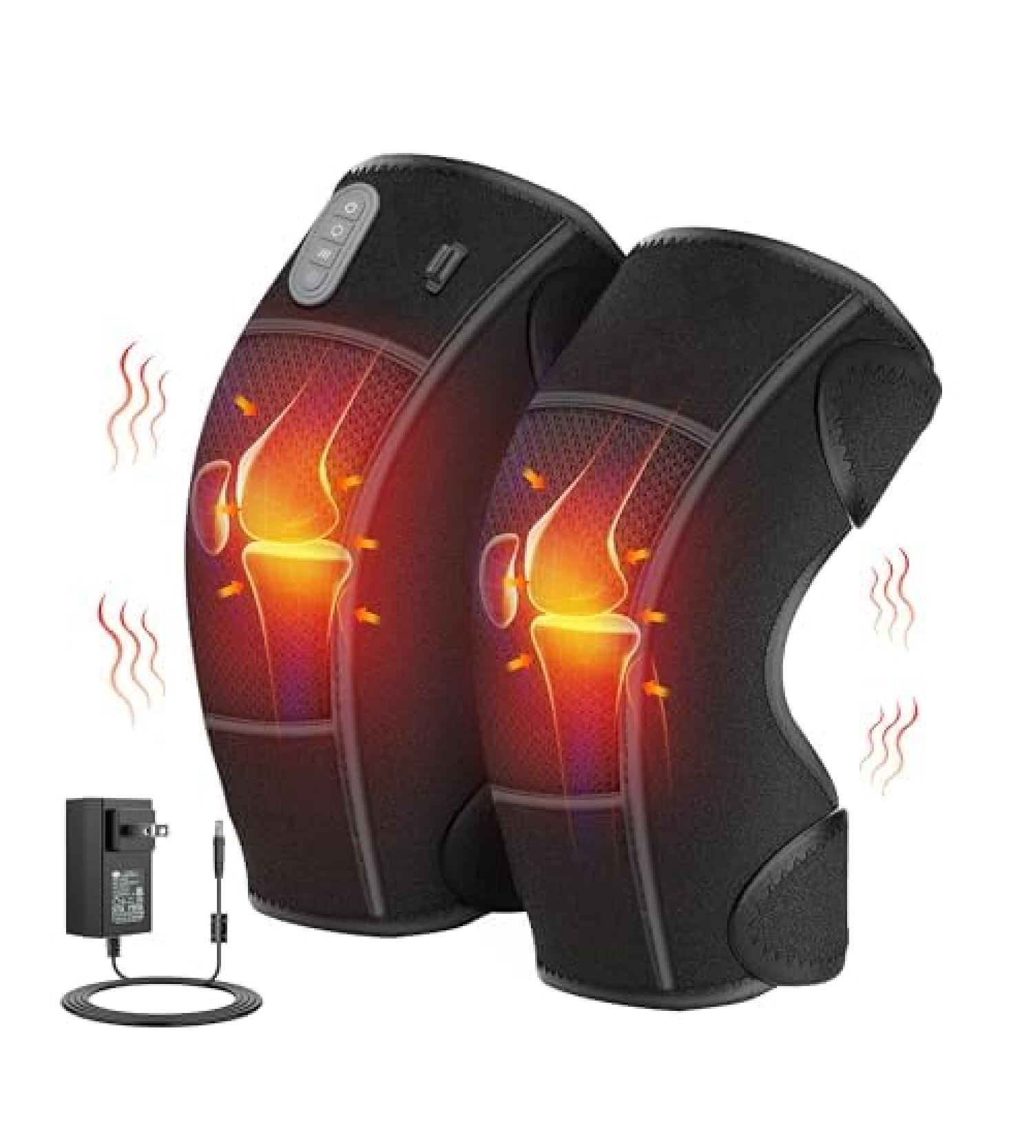 Snailax Heated Knee Massager - Pain Relief 3 Heat Levels & Vibration Modes Arthritis Knee Wrap Leg Massager (Not Cordless - Buy Online on GoSupps.com