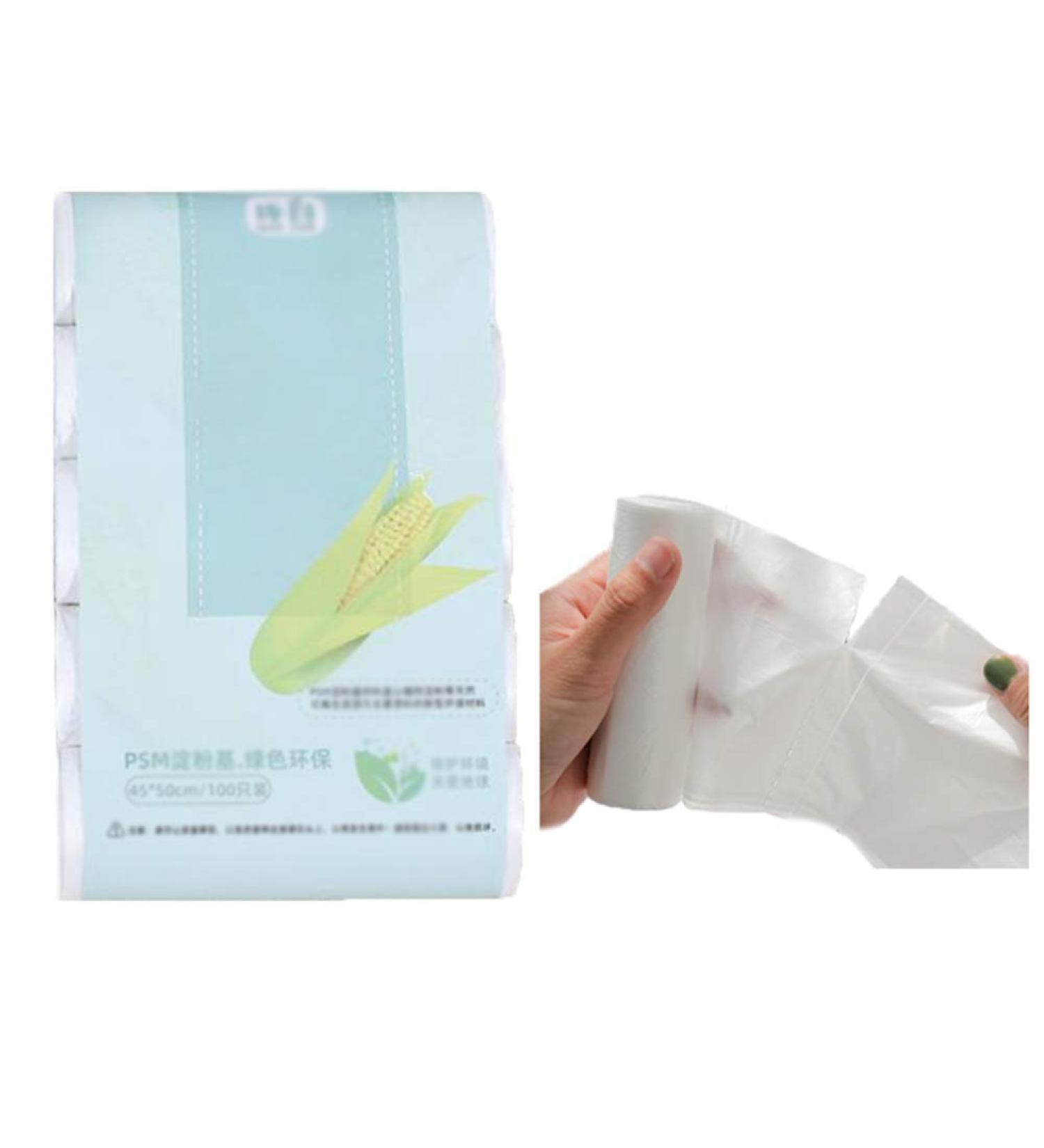 Trash Bags Biodegradable Starch-Based Degradable Garbage Bags Household White Rubbish Bags Compostable Bags Thickened Flat Point Break - Buy Online on GoSupps.com