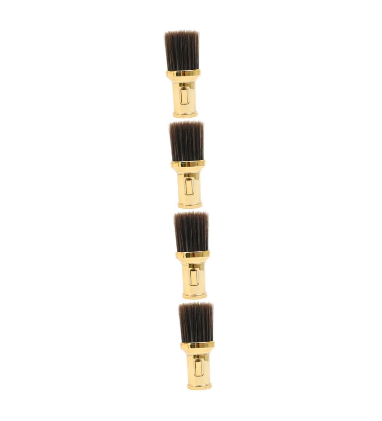 4-Piece Retractable Powder Brush Set - Gold Body & Face Makeup Brushes for Shaving Bronzer & Cleaning | Perfect for Professionals - Buy Online on GoSupps.com