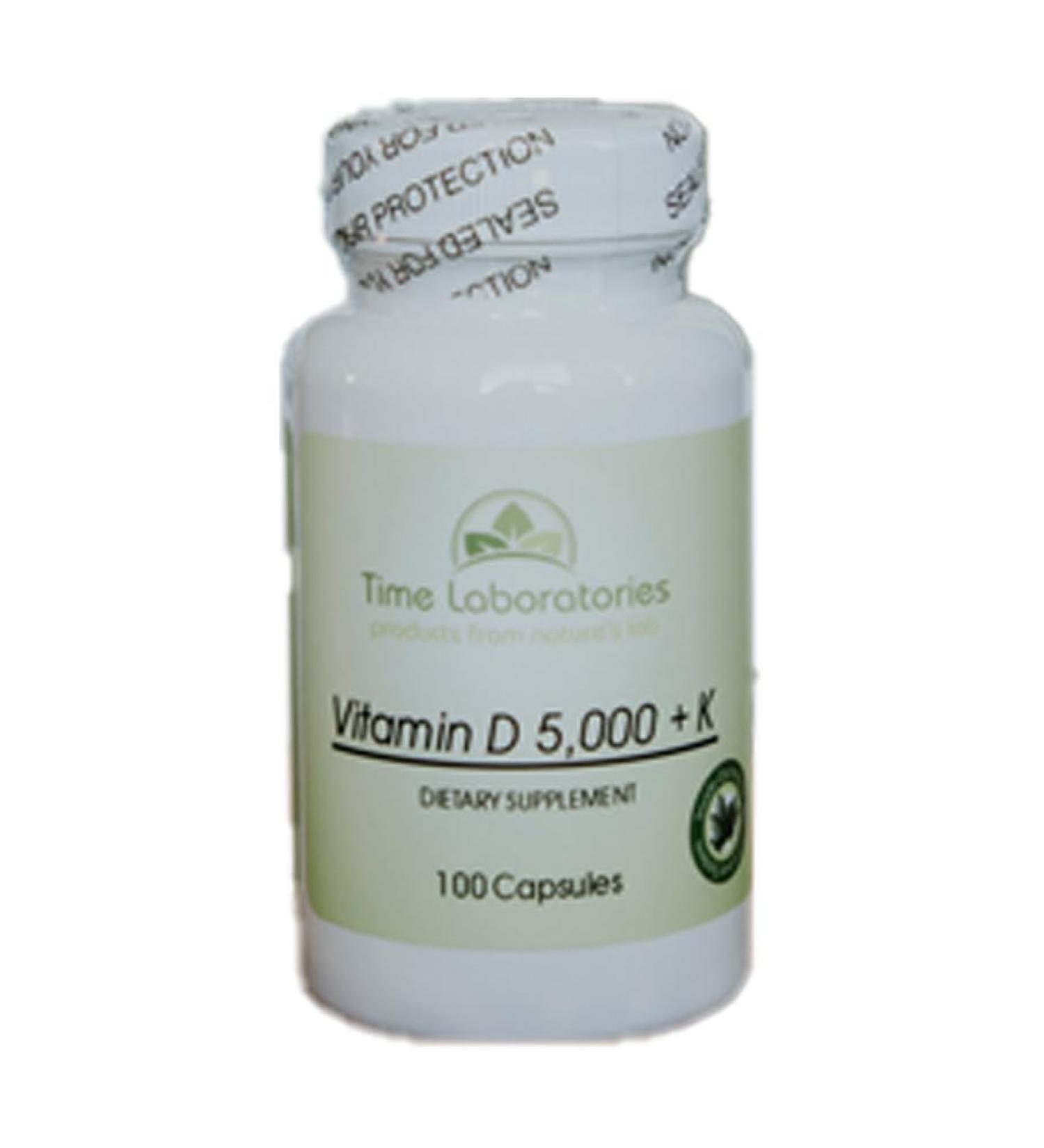 Time Laboratories Vitamin D 5 000 IU + K Capsules