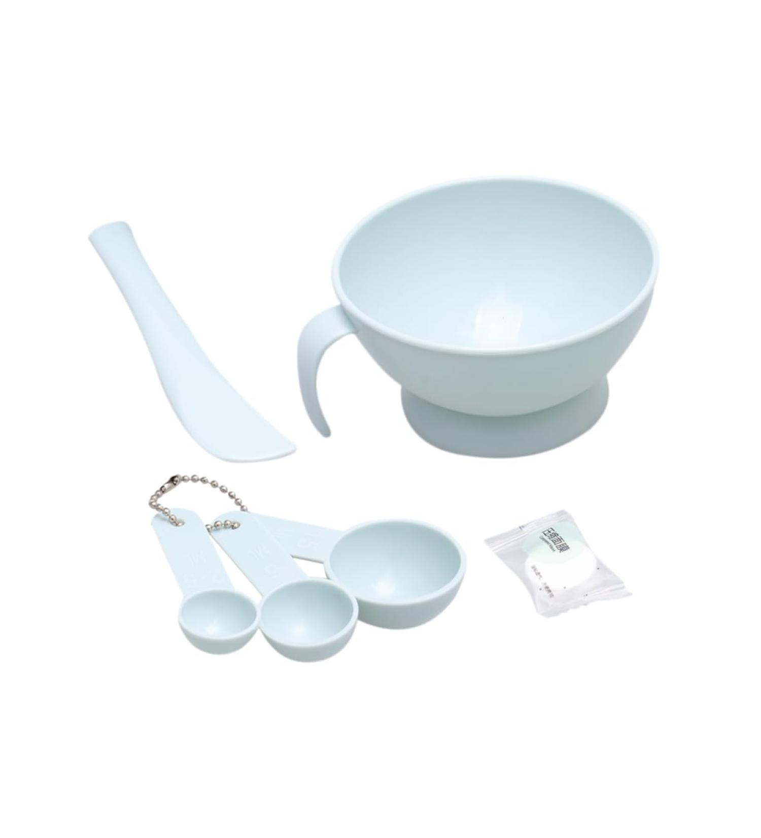 minkissy 1 Set Spatula Bowl Facial Stick Facial Spoon Measuring Spoons DIY Cosmetic Tool Kit DIY Facemask Kit Cosmetology Kit Facial Bowl Mix Brush 12X12cm Blue - Buy Online on GoSupps.com