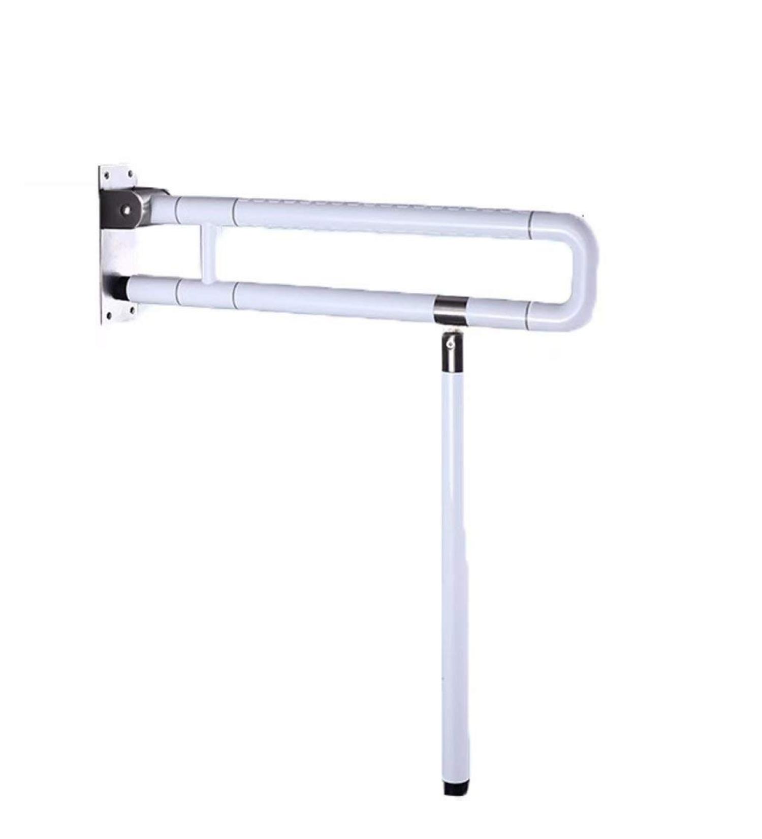 Foldable Toilet Grab Bar Handrail Shower Safe Handle Seat Support Non Slip Hand Grips for Disabled Elderly Handicap Stainless Steel White 75X71.5cm (White 75X71.5cm) - Buy Online on GoSupps.com