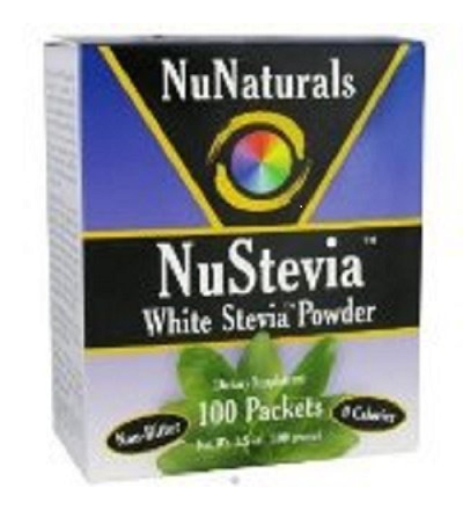 NuNaturals - NuStevia White Stevia Powder - 100 Packet(s) (Pack of 3)