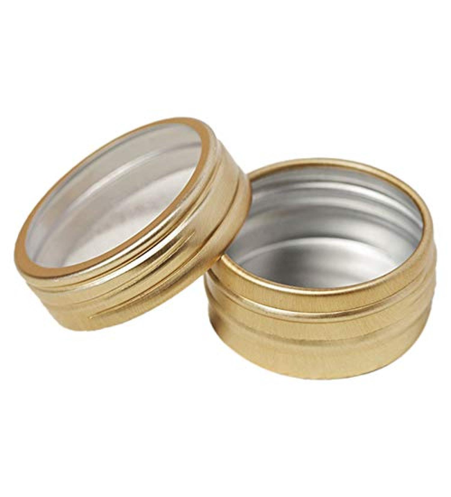 Desikixudy 1Pc Makeup Round Storage Box Nail Art Bead Container Portable Cosmetic Cream Jar Pot Box Round Bottle Bead Golden - Buy Online on GoSupps.com