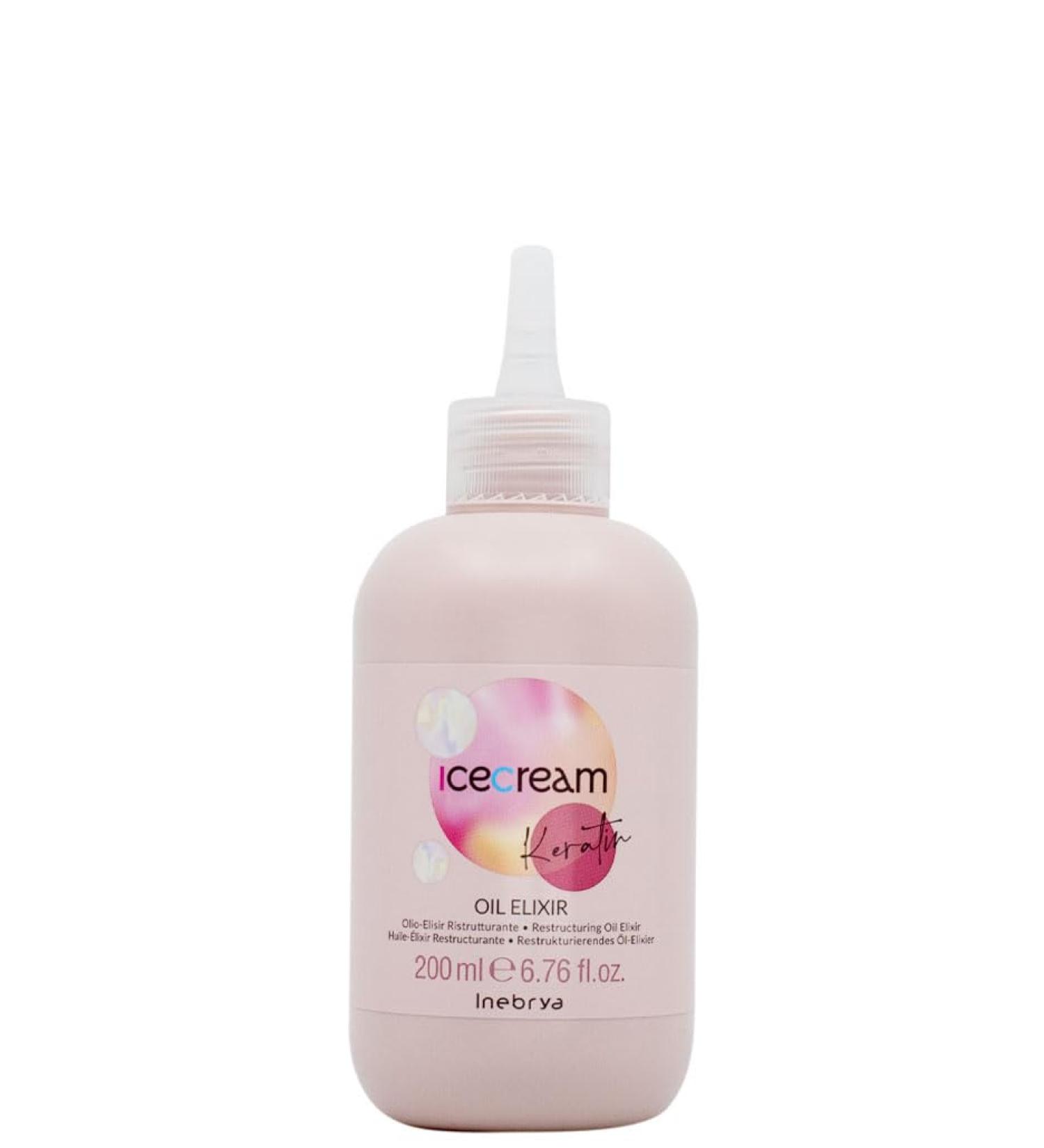 Inebrya Ice Cream Keratin Oil Elixir - Restructuring Oil Elixir 200ml - Buy Online on GoSupps.com