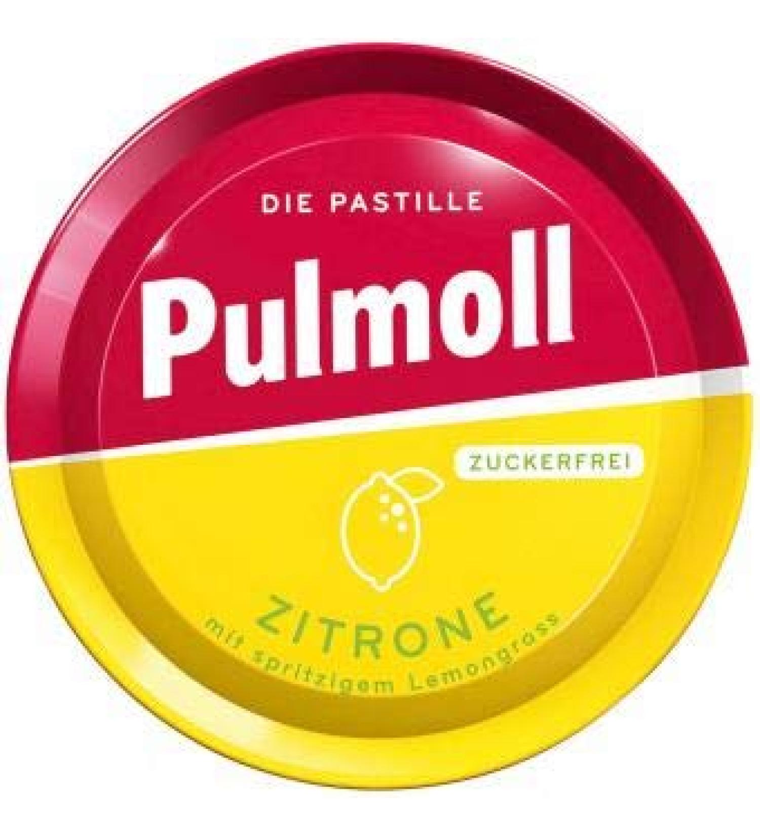 10 x Pulmoll Lemon Sugar-free throat lozenges with menthol lemon flavour and vitamin C. Sweetened with Stevia* (10 x 50g)