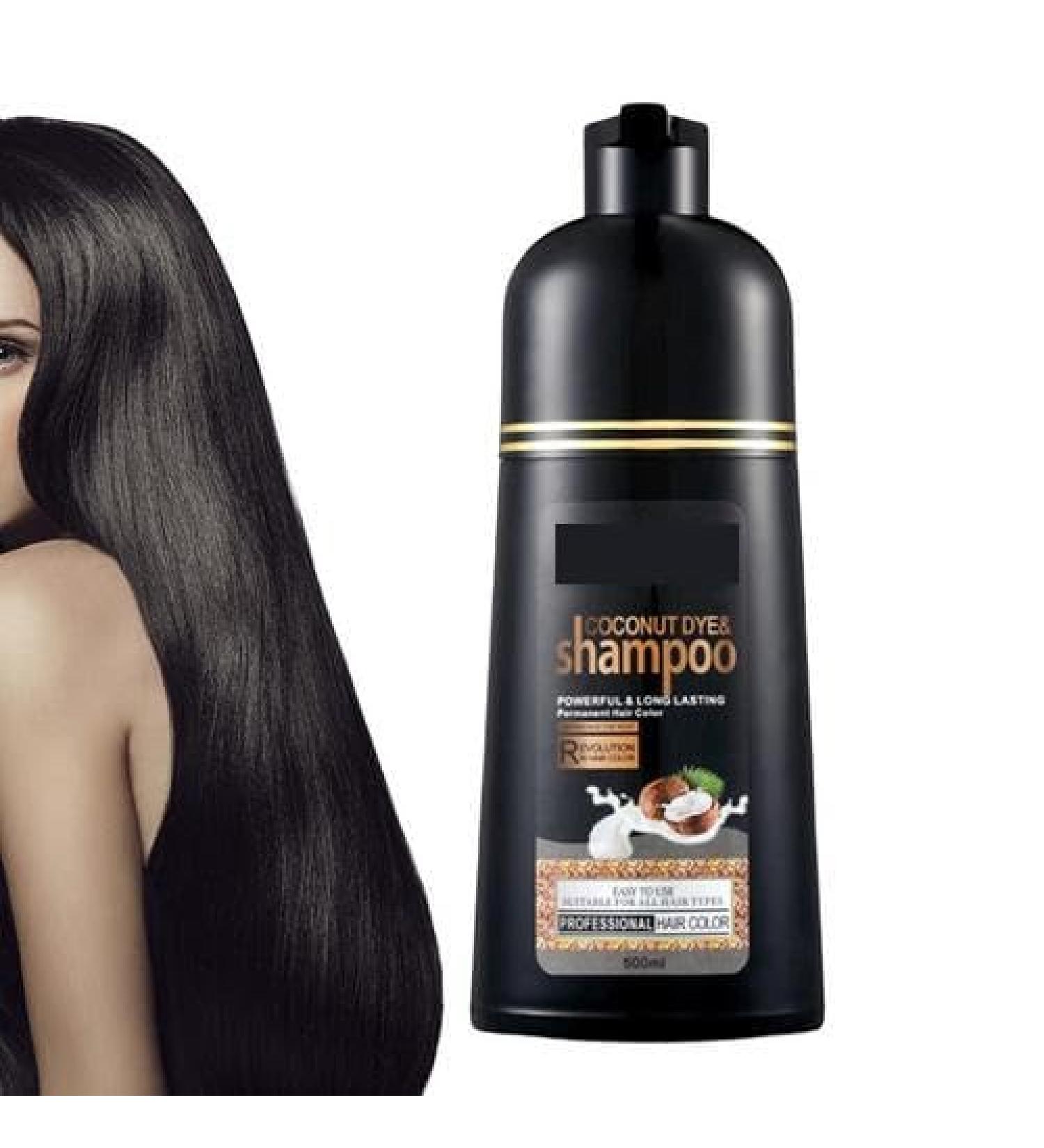 Shampooing colorant pour cheveux gris 500 ml shampoing noir colorant les cheveux en quelques minutes couleur stimule les cheveux secs et cr pus - Buy Online on GoSupps.com