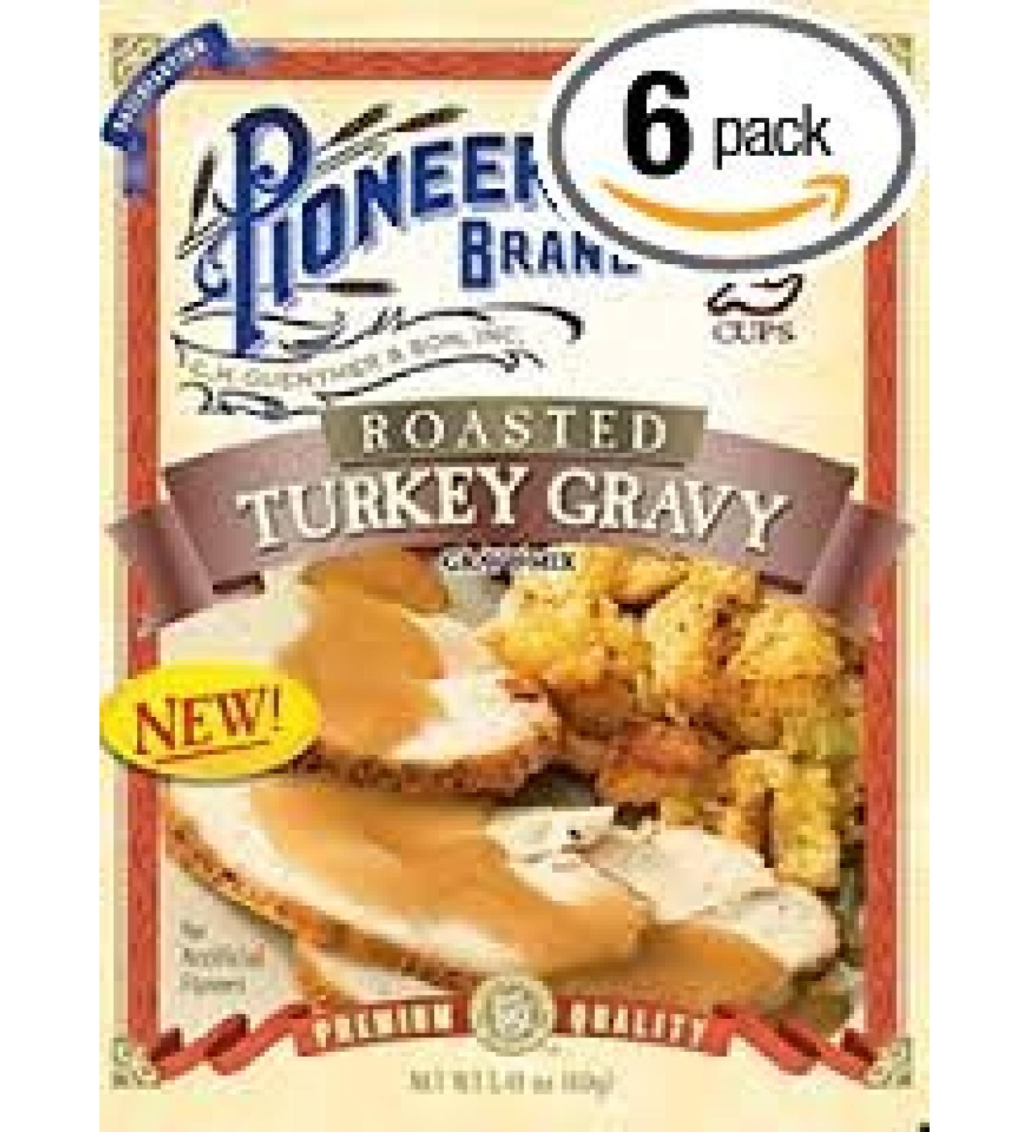 Pioneer Brand Roasted Turkey Gravy 1.41 Oz Packet (Pack of 6)