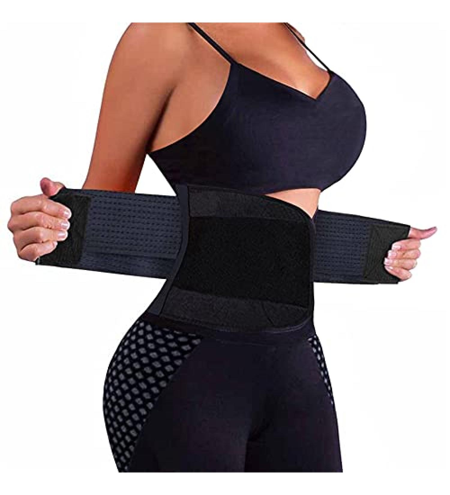 VENUZOR Waist Trainer Belt for Women - Slimming Body Shaper - Sport Girdle - Black Medium - Buy Online on GoSupps.com
