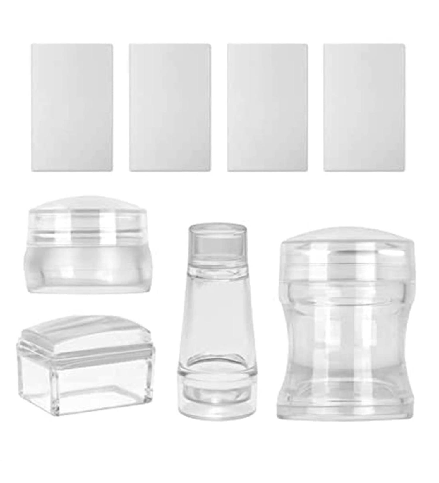 Baqi 4-Part Nail Art Stamp Set | Silicone Gel Nail Art Stamps & Scrapers | Manicure Tools for Stunning Nail Designs - Buy Online on GoSupps.com