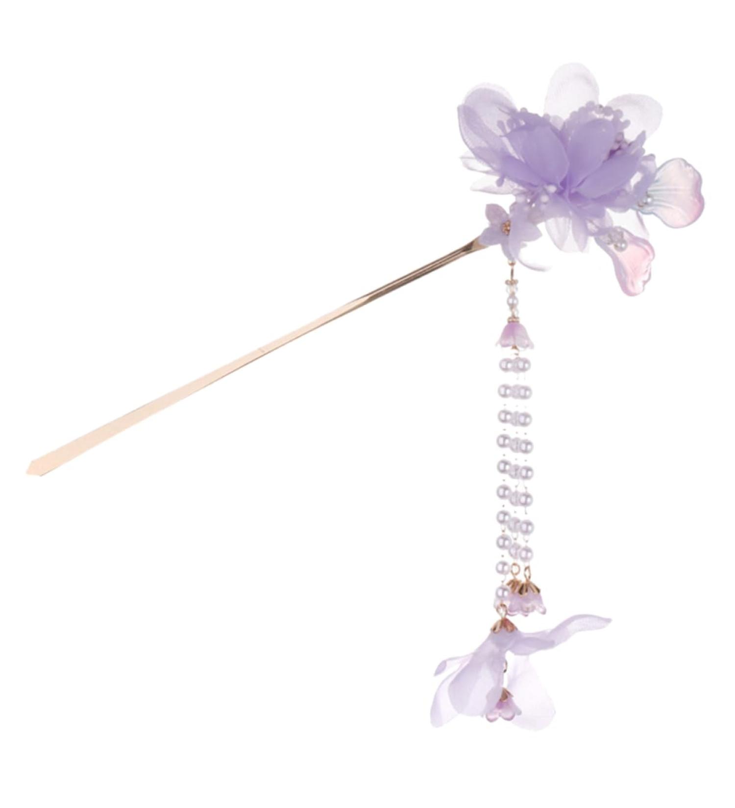 Beavorty Hairpin japanese hair sticks vintage retro hair sticks chinese hair barrettes hanfu hair accessories flower hair clips for women haircut decorate Miss Japanese-style fabric purple - Buy Online on GoSupps.com