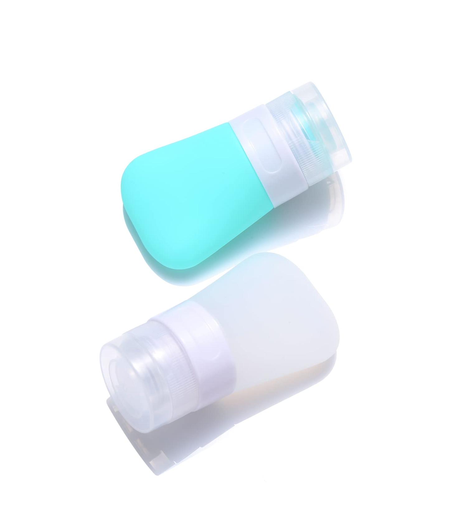 2 Pcs Leak Proof Silicone Travel Bottles 1.3oz with Carry Bag - Green White - Buy Online on GoSupps.com