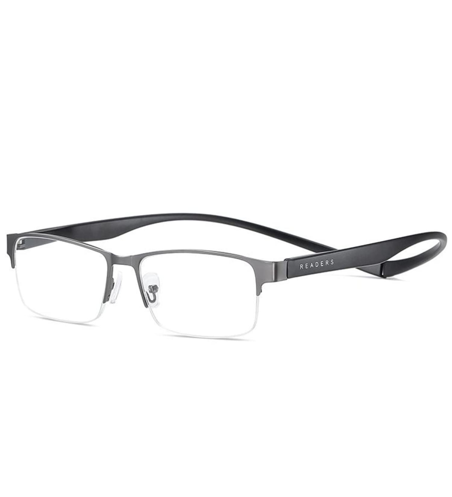 Half-Frame Foldable Magnetic Closure Blue Light Filter Reading Glasses for Men & Women - Anti-Blue Computer Glasses Gray 4.0x - Buy Online on GoSupps.com