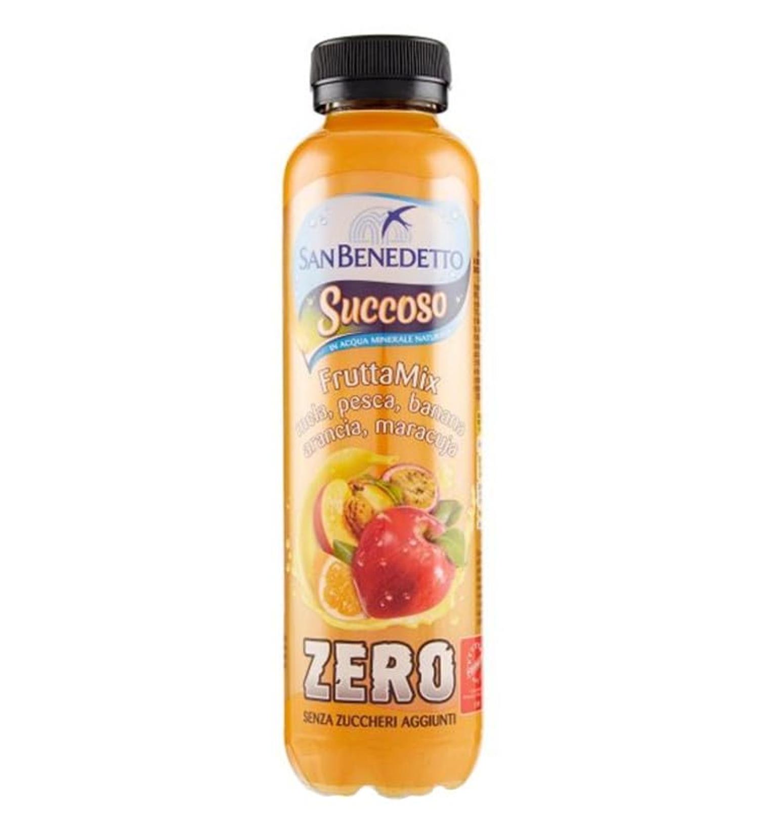 San Benedetto Z ro juteux au go t Fruttamix - 12 x 400 ml - Boisson l g re et adoucissante dans de l'eau min rale naturelle - Sans sucre sans conservateurs colorants et gluten FRUTTAMIX 400 ml (Lot de 12)
