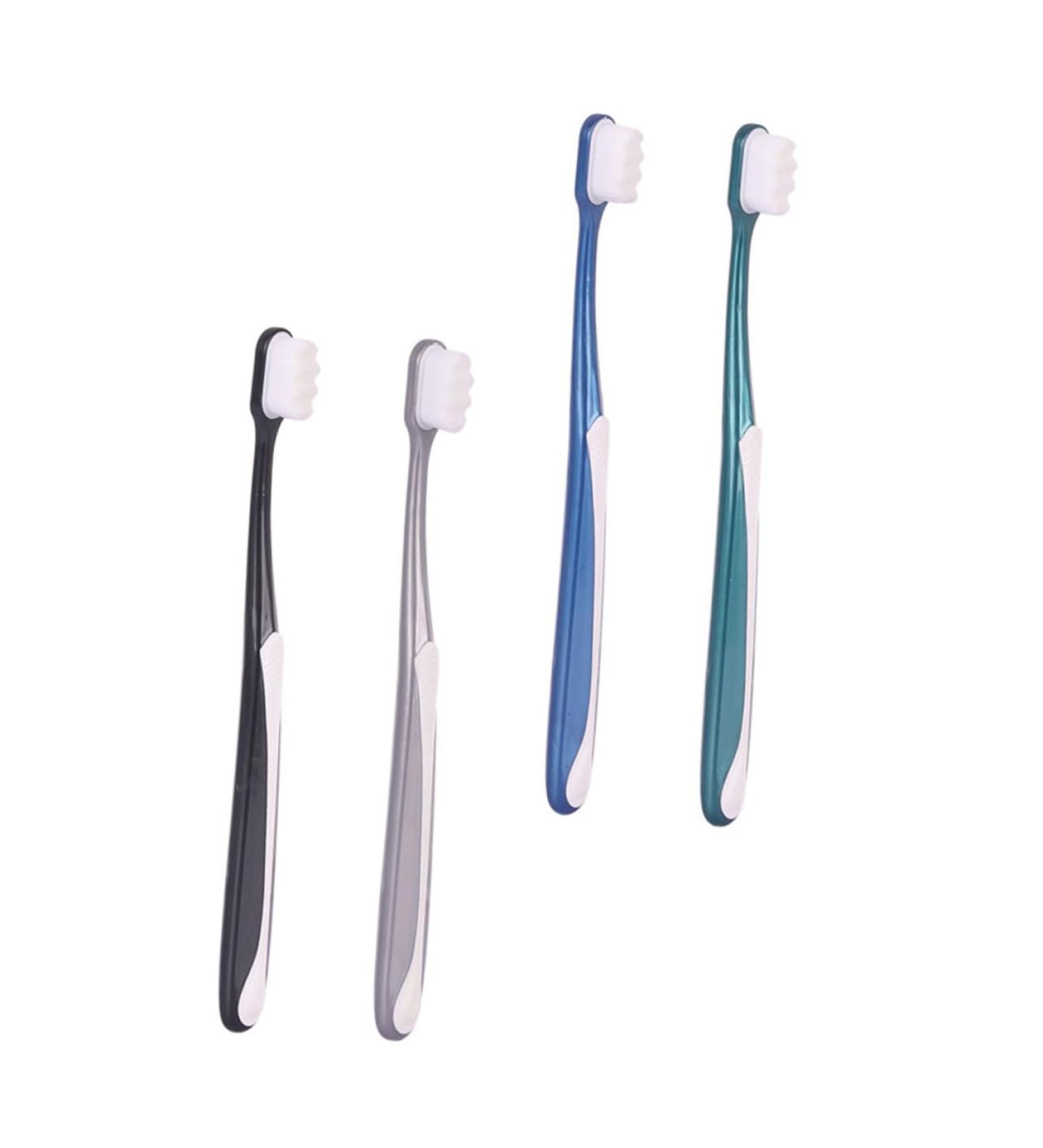 Minkissy Soft Toothbrush Set - 4 PCS Adult Travel Toothbrushes & Hotel Accessories - Gentle Fur Toothbrush for Daily Care & Prosthesis Cleaning - Ideal for Expecting Mothers - Buy Online on GoSupps.com