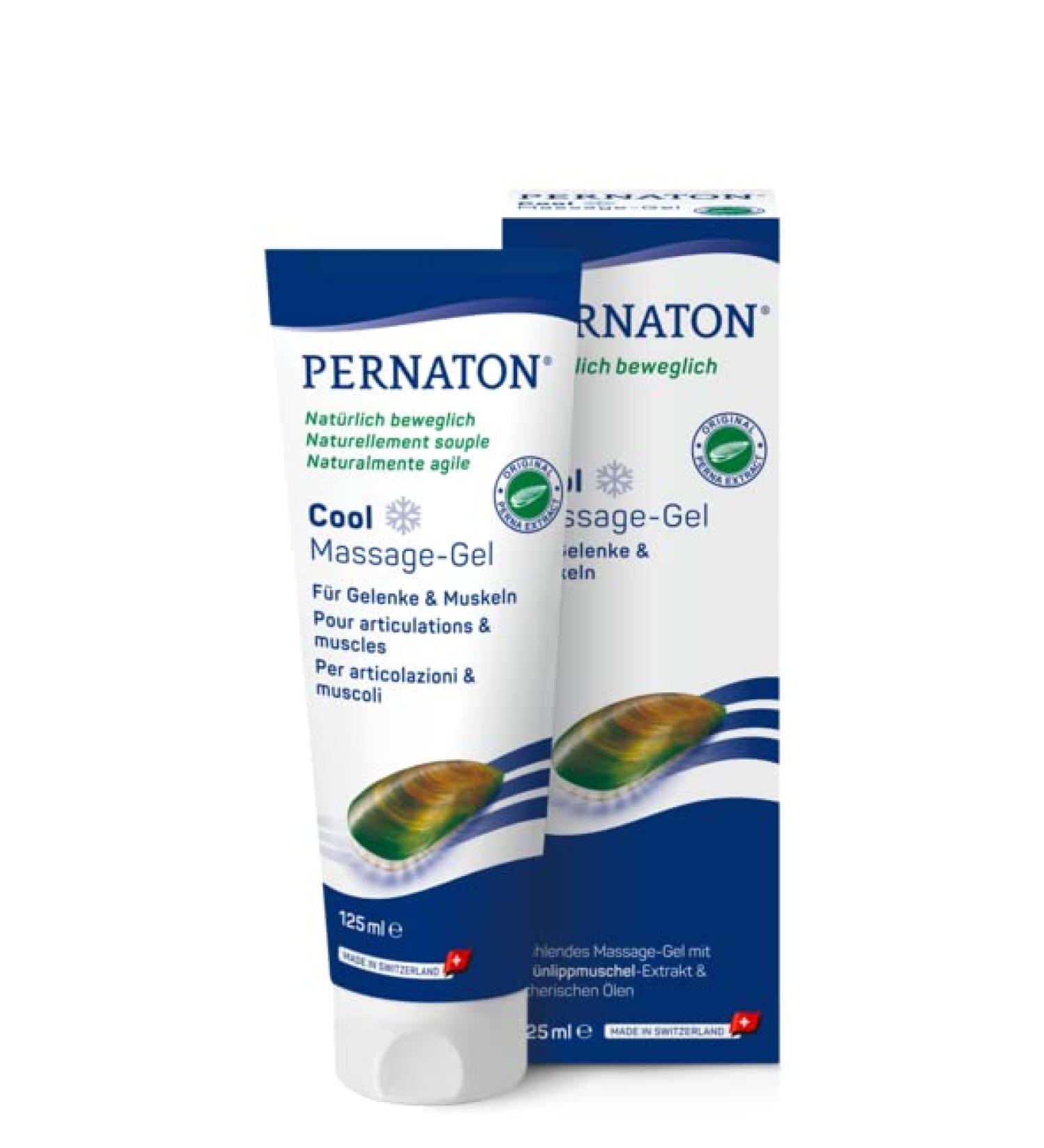 Pernaton Cool Gel de massage 250 ml Gel de massage rafra chissant pour les articulations et les muscles avec extrait original de moule aux orles vertes menthol et huiles essentielles Absorption