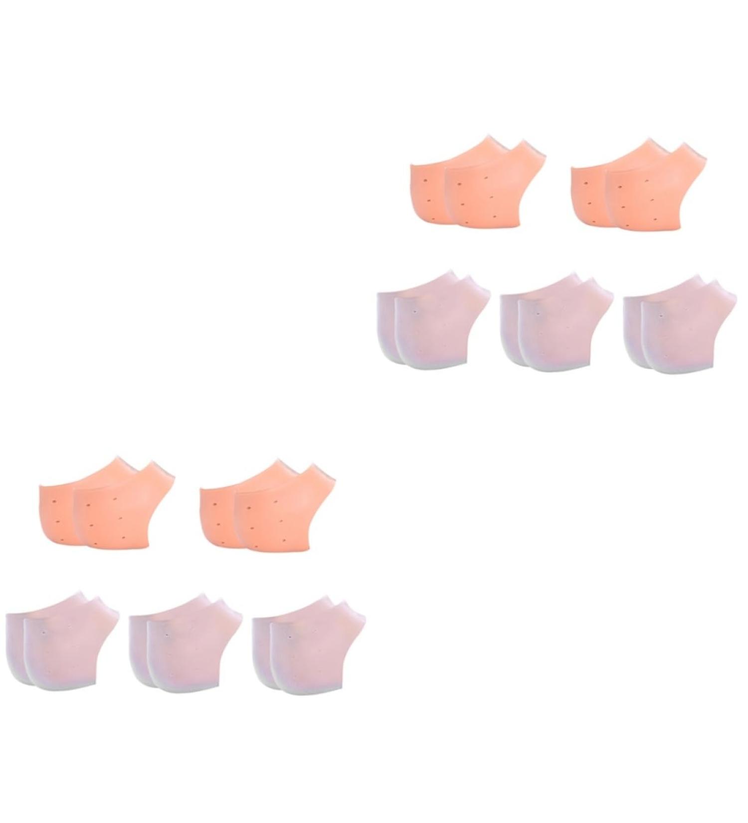 FOMIYES 10 Pairs Silicone Foot Heel Socks Cushion Sleeves Protective Sleeve Silicone Heel Grips Walking Accessories Reusable Moisturizing Feet Moisturizing Socks Foot Spa Socks Boots Crack - Buy Online on GoSupps.com