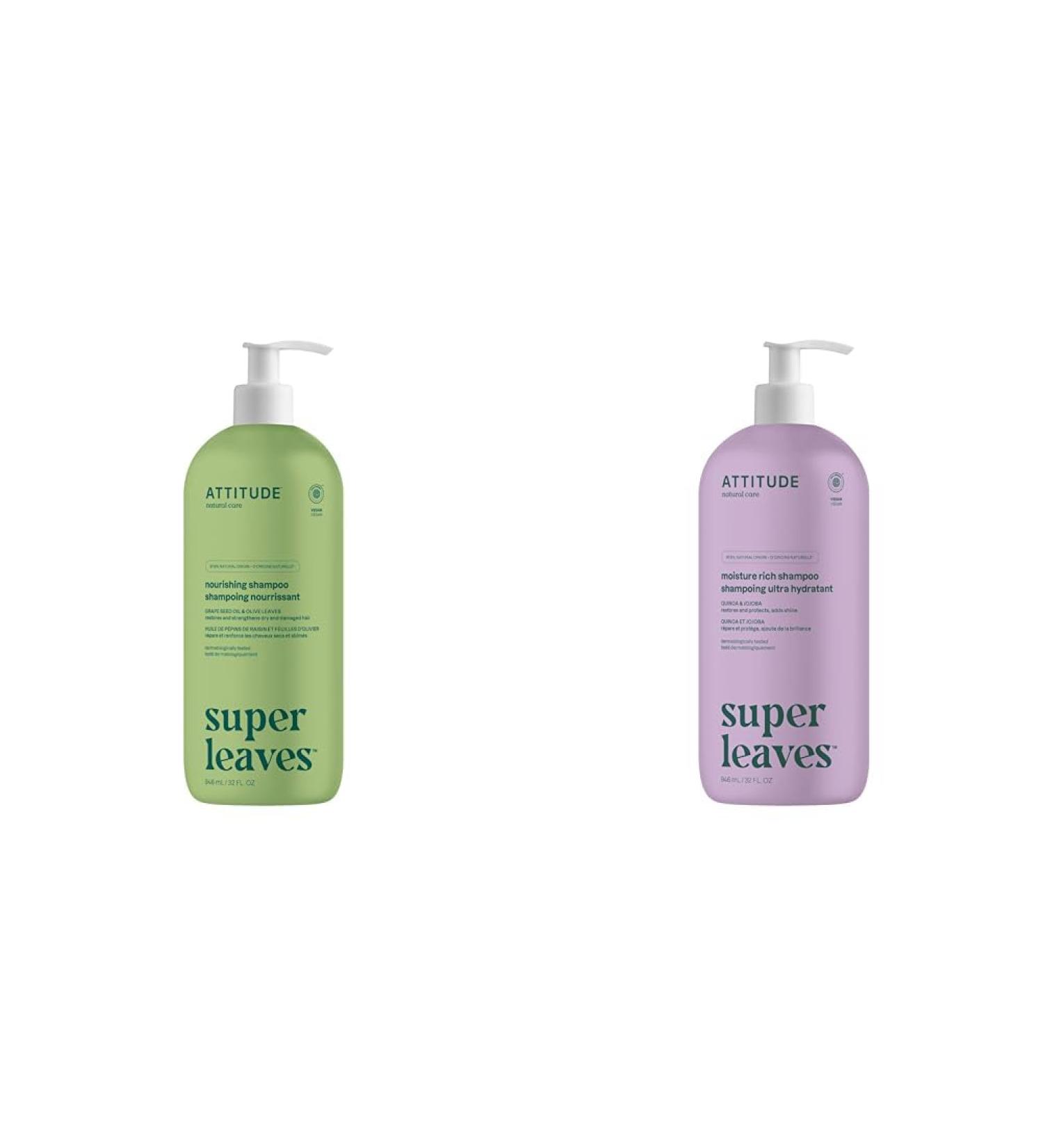 ATTITUDE Nourishing Hair Shampoo + Moisture Rich Hair Shampoo EWG Verified 946 mL Each - Buy Online on GoSupps.com