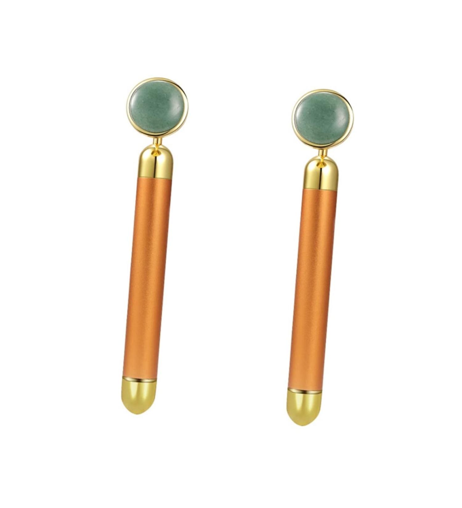 Frcolor Golden Facial Massage Device Set - 2-Piece Electric Jade Vibration Beauty Tools for Skin Care - Buy Online on GoSupps.com