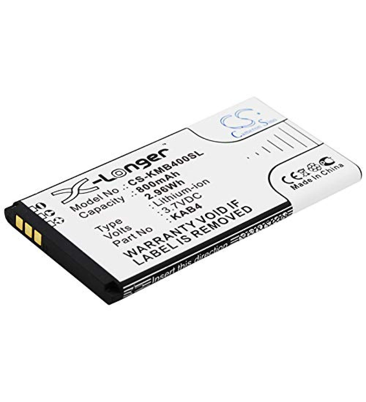 Replacement Battery KAB4 KAB4-AAABA005026 for Life B4 3.7V/800mAh