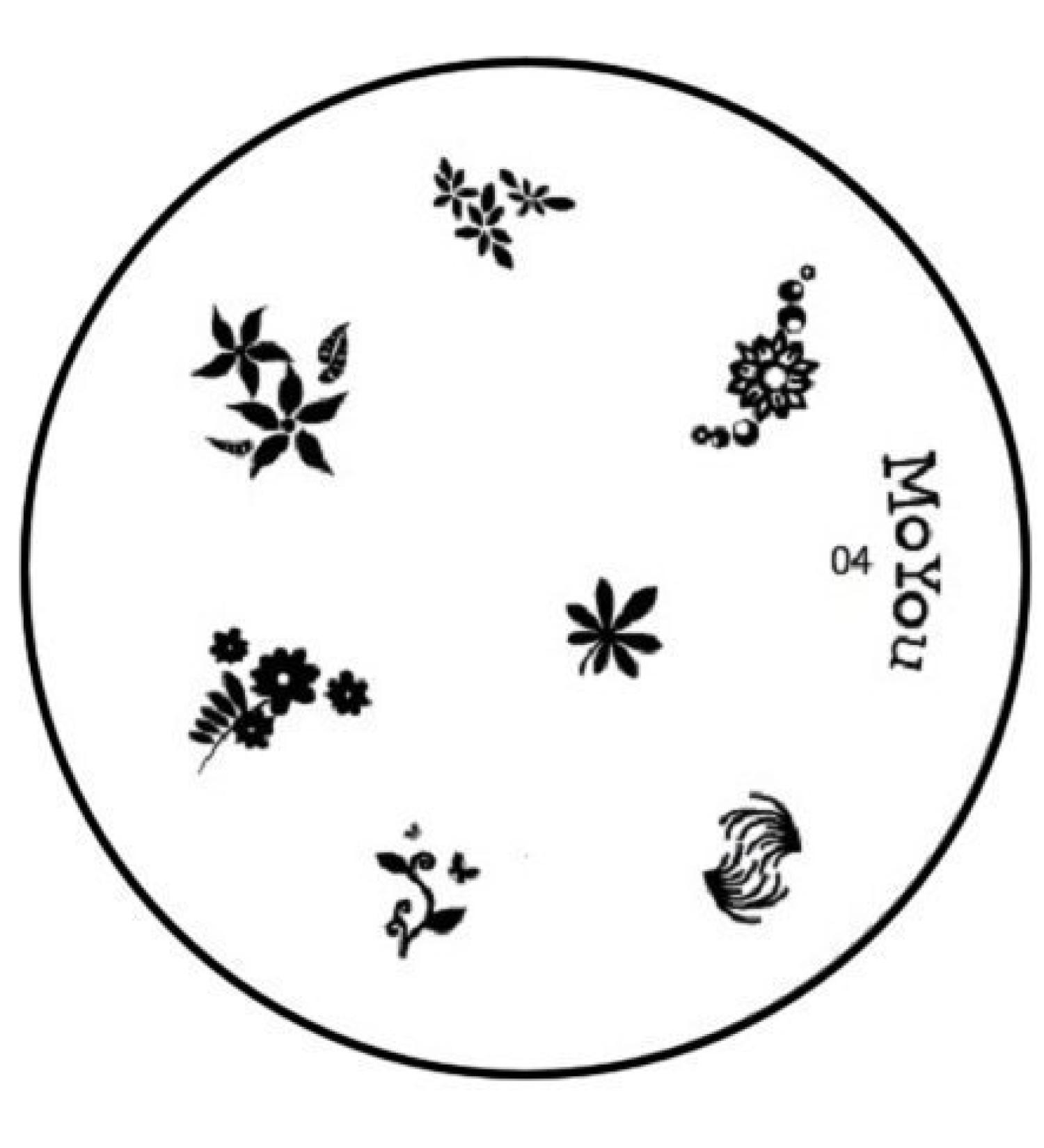 Original MoYou Nail Art Image Stamp Plate Number 04 Manicure Design