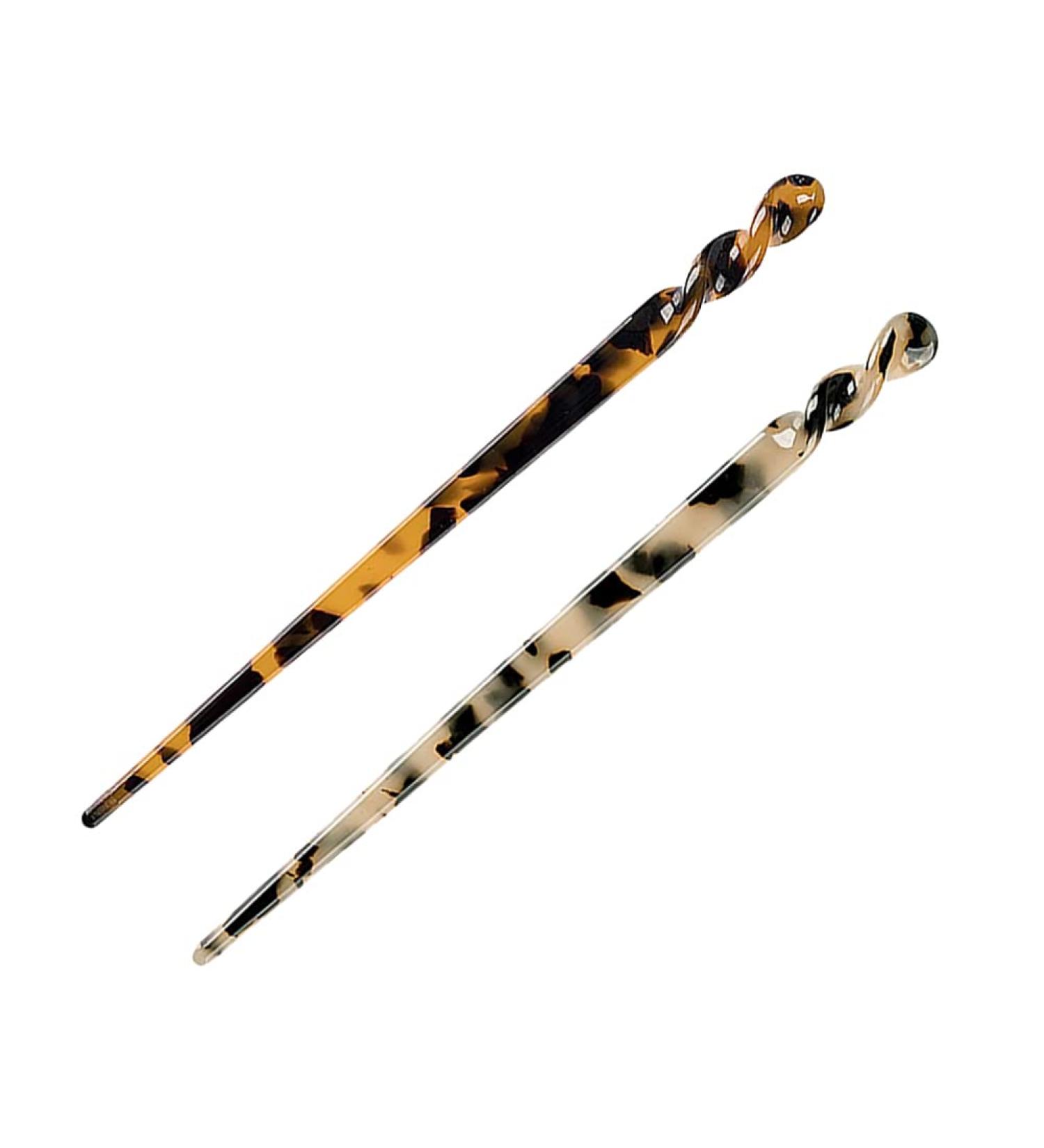 JIHUOO Acetate Hair Sticks - 2 Piece Leopard Pattern Hair Pins & Tortoiseshell Hair Fork - Vintage Hair Accessories for Elegant Styles - Buy Online on GoSupps.com