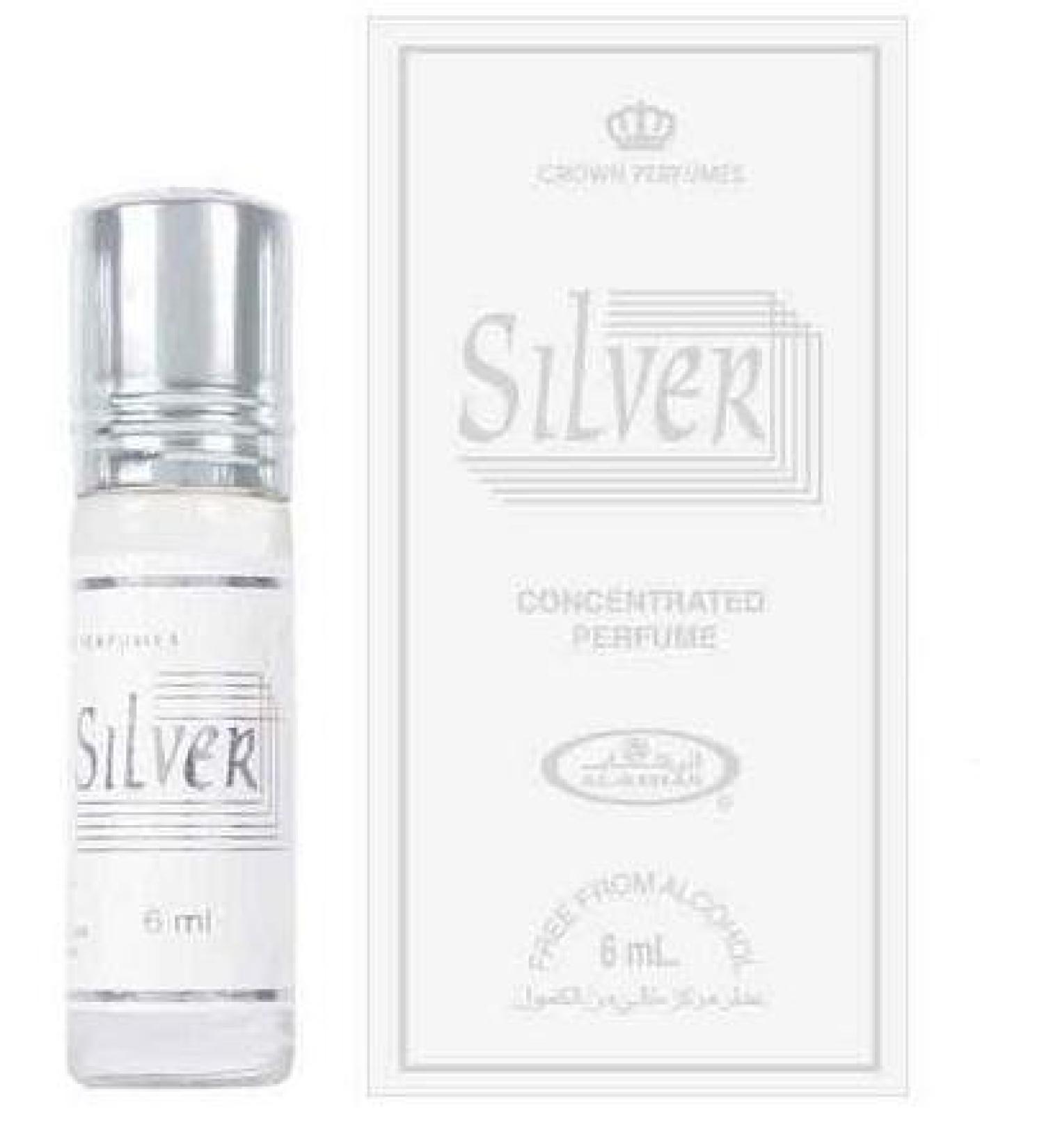 Silver - 6ml (.2 oz) Perfume Oil by Al-Rehab (Crown Perfumes) Silver 0.2 Fl Oz (Pack of 1)
