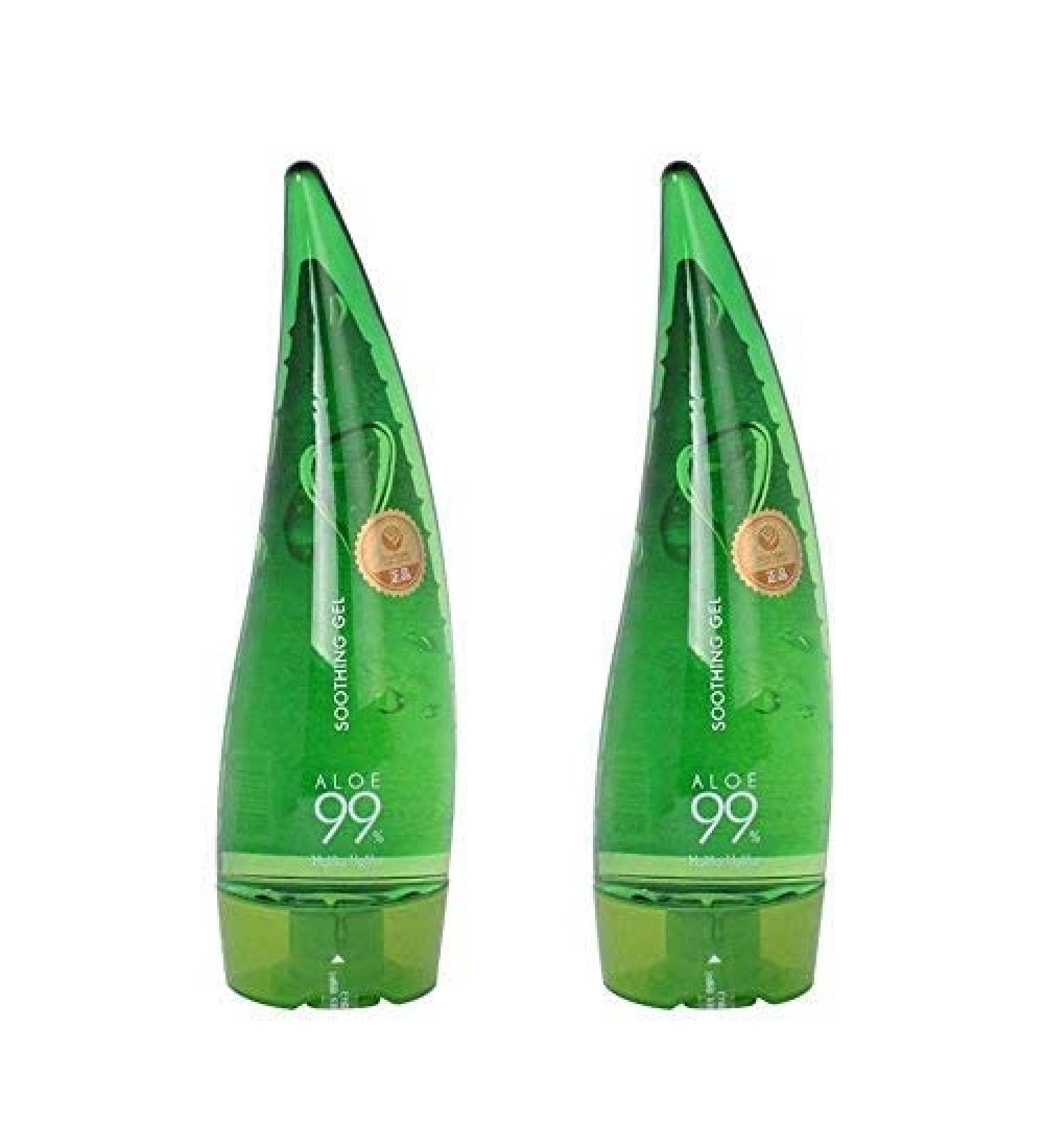 Holika Holika 99% Aloe Soothing Gel 250ml (2 Pack) 8.45 Fl Oz (Pack of 2)