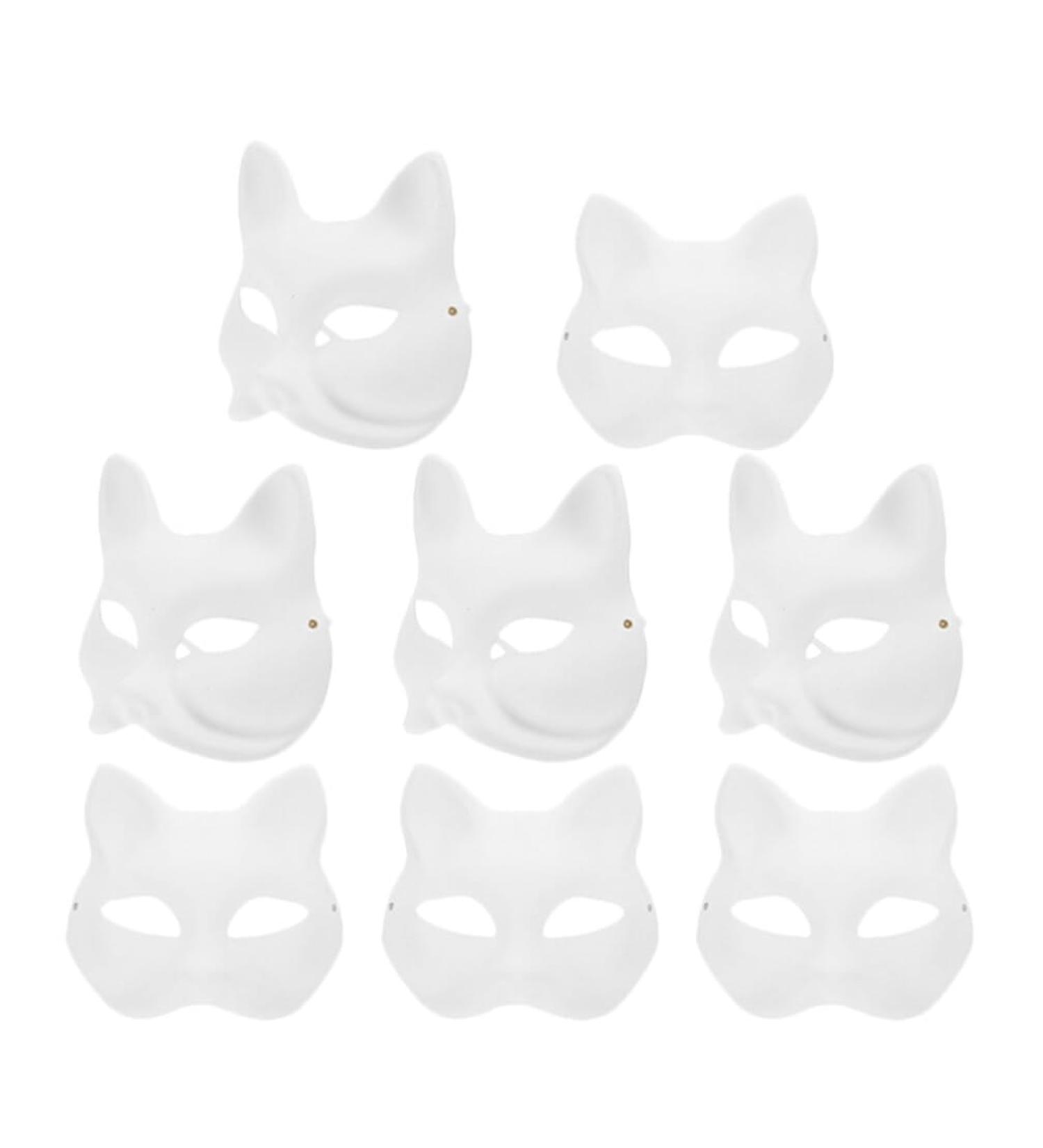 JoinPaya Cat Fox Blank Masks - Hand-Painted Animal Masks for Parties - 8 Pack 7.47 inches - Buy Online on GoSupps.com