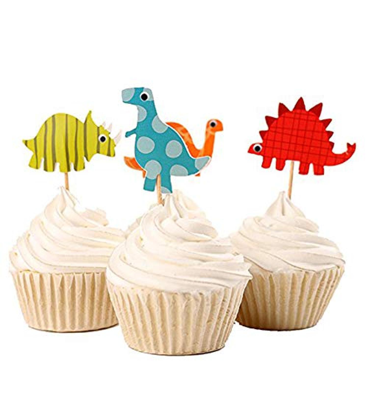 FIREFLY Dinosaur Cupcake Toppers Baby Shower Decorations Party Cake Decorating Supplies First Birthday Decorations Kids Children Baking Supplies (Dino 48) - Buy Online on GoSupps.com